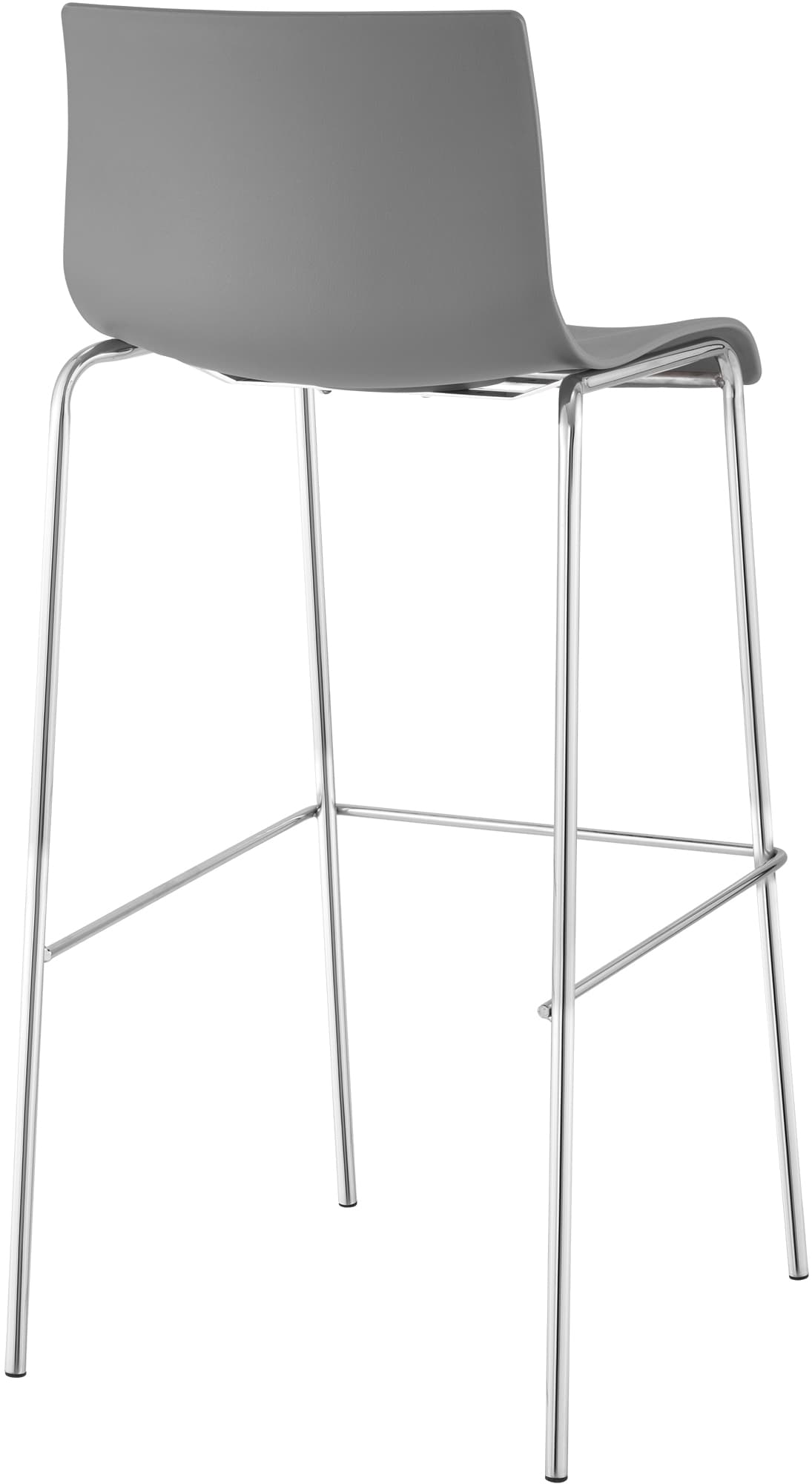 Barhocker Hoover Chrom 4-Fuß Gestell, grau