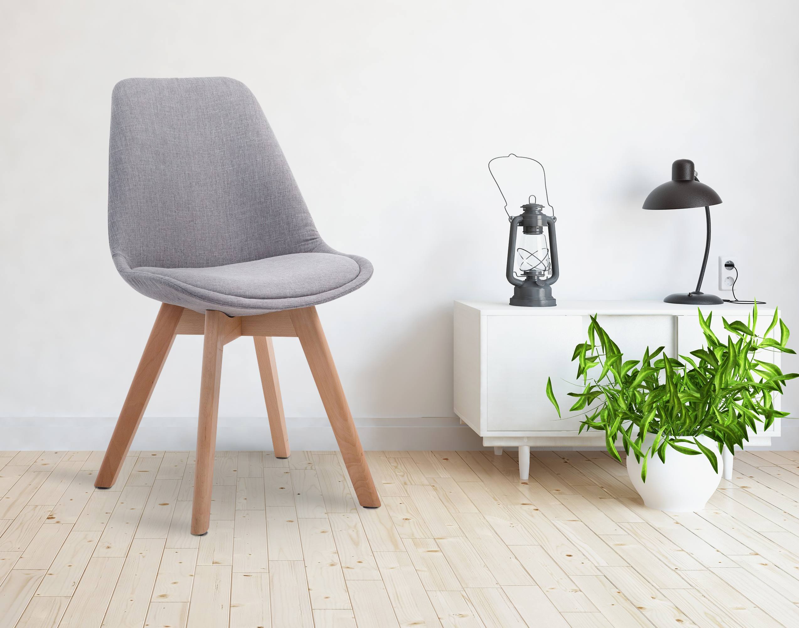 Besucherstuhl Borneo V2 Natura Stoff, grau