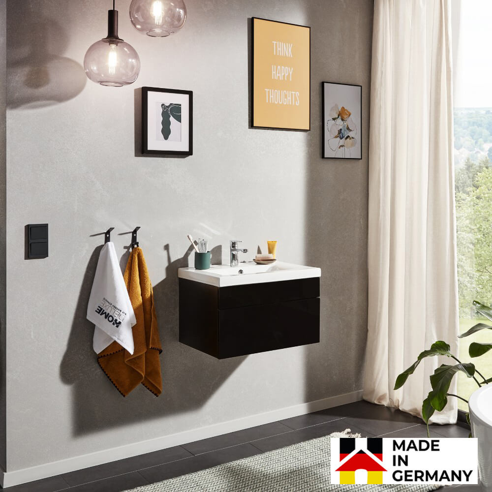 Badmöbel Komplettset WANGEROOGE S - Schwarz Made in Germany
