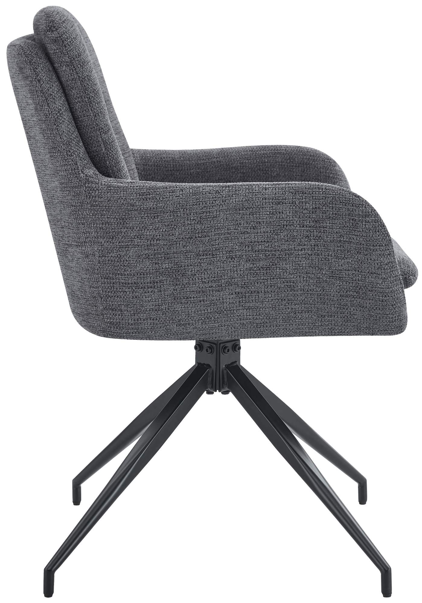 2er Set Esszimmerstuhl Pickett Stoff, dunkelgrau