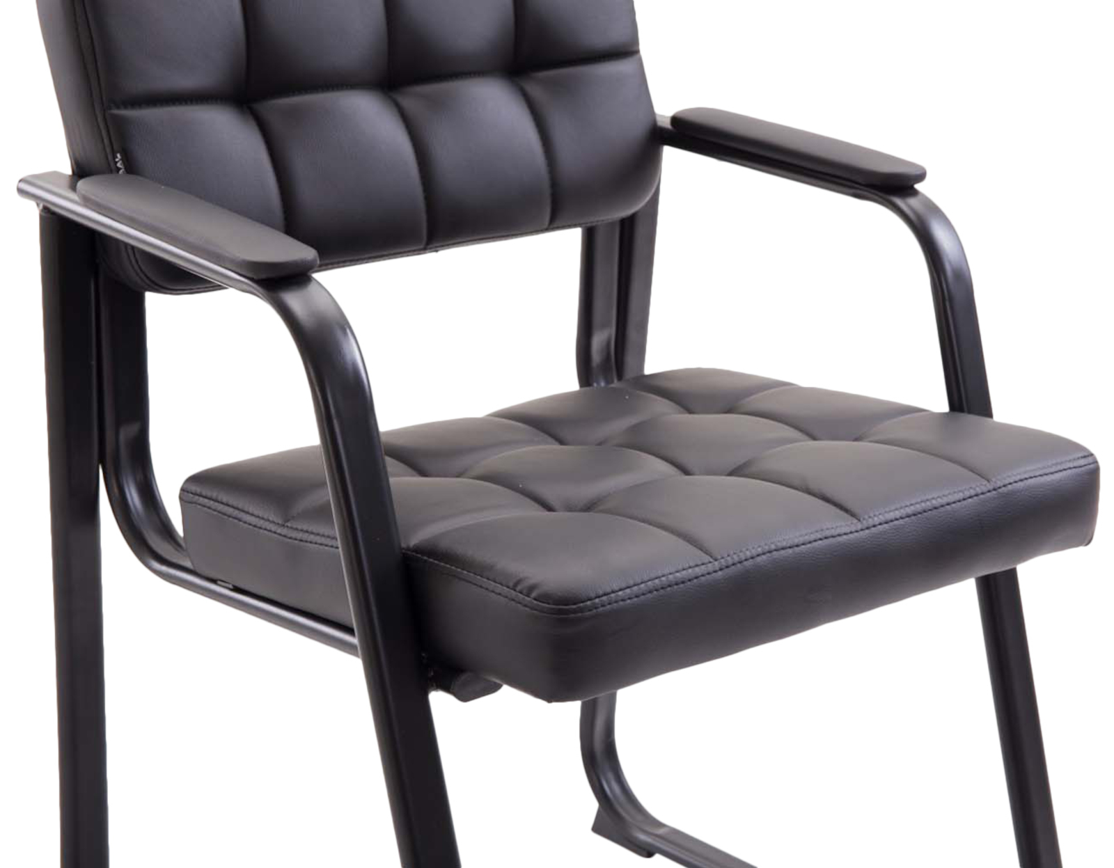2er Set Besucherstühle Canada B Kunstleder, schwarz