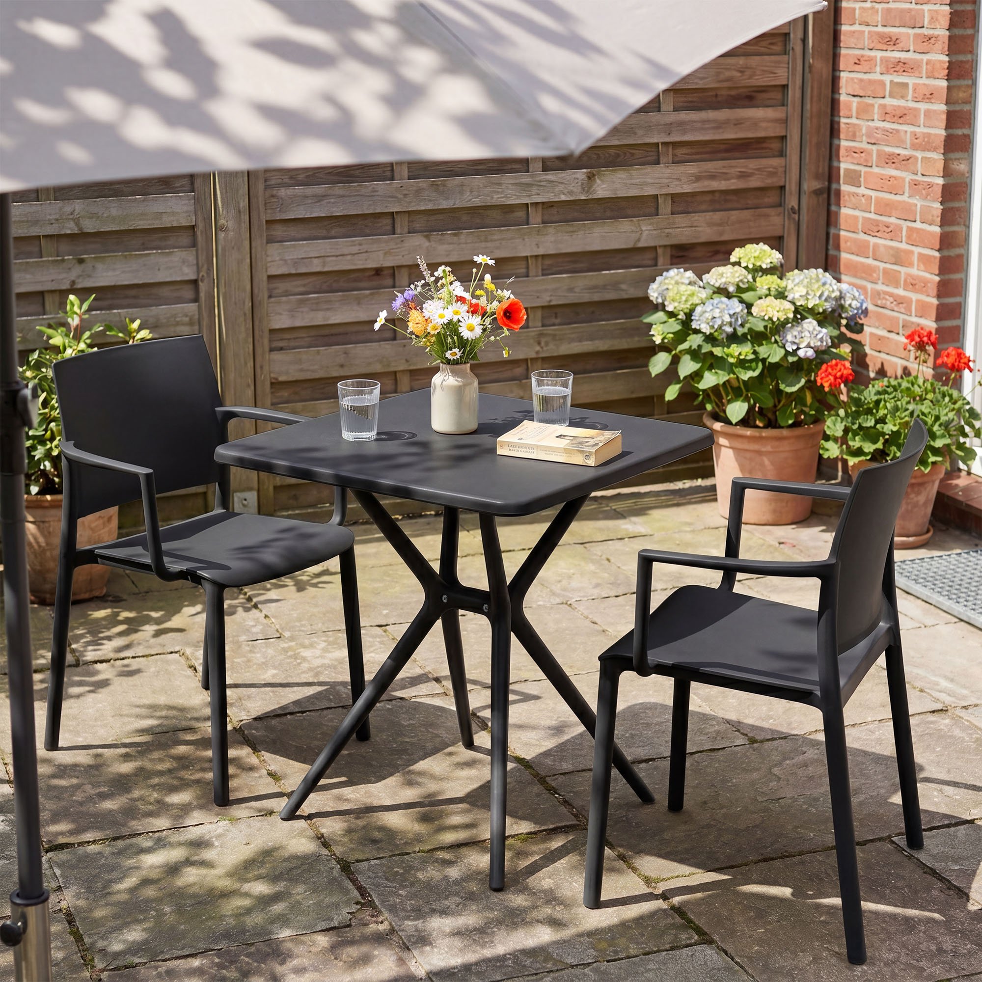 Gartenmöbel-Set Pula, schwarz