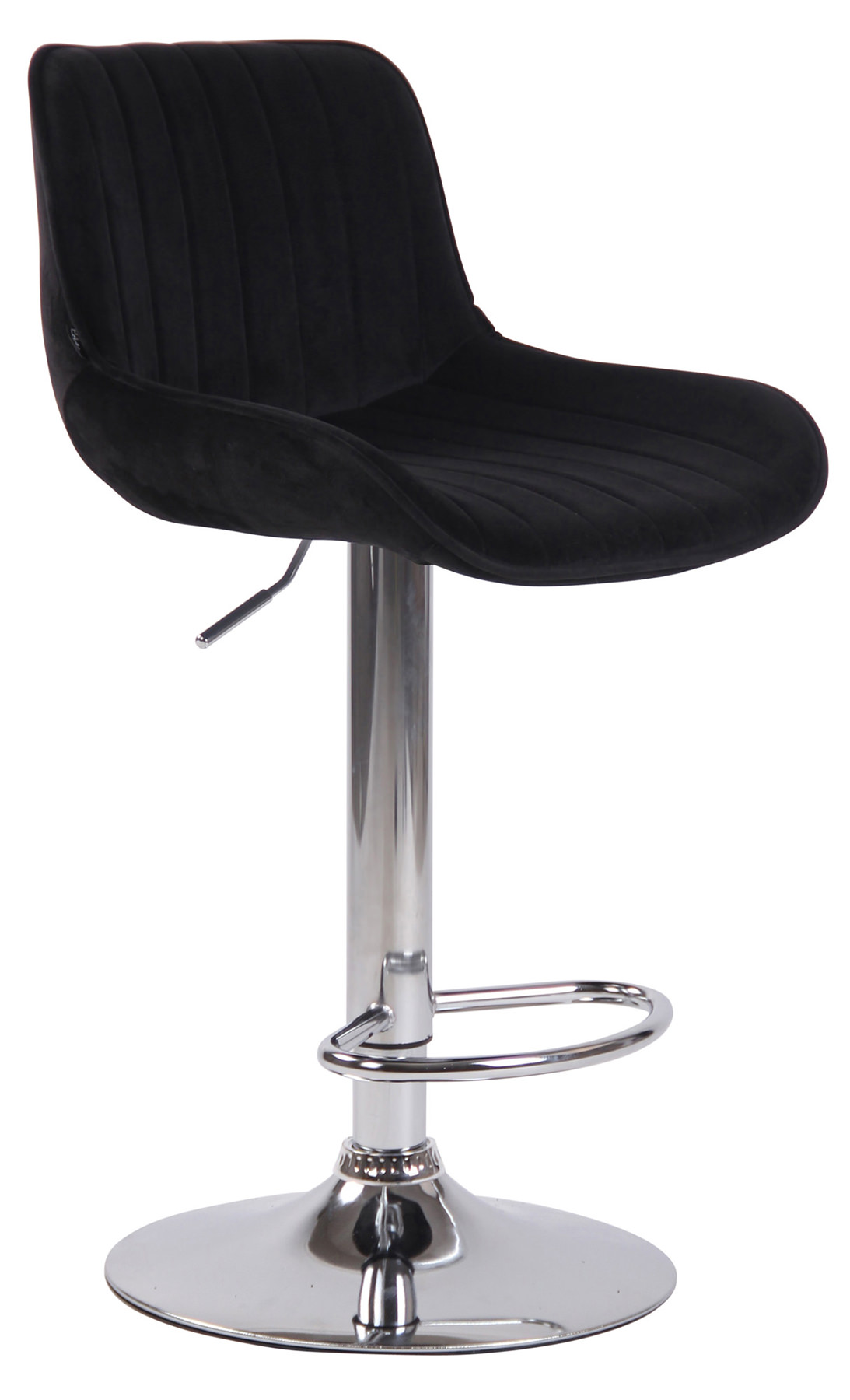 2er Set Barhocker Lentini Samt chrom, schwarz