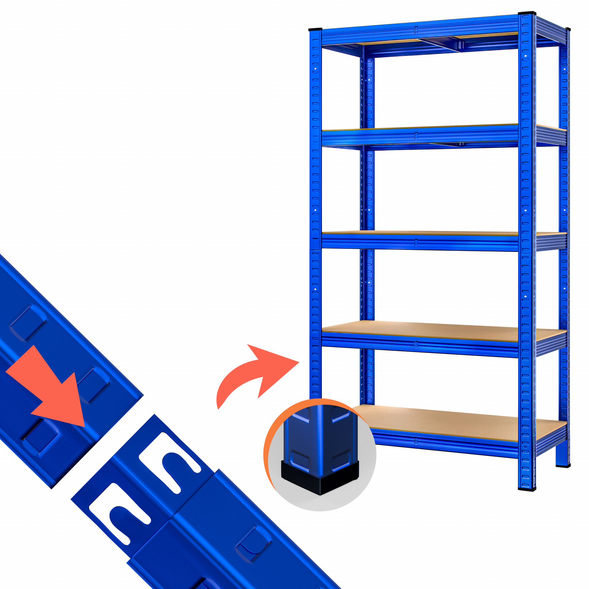 Schwerlastregal 2er-Set Blau 180x90x40cm pulverbeschichtet je 875kg