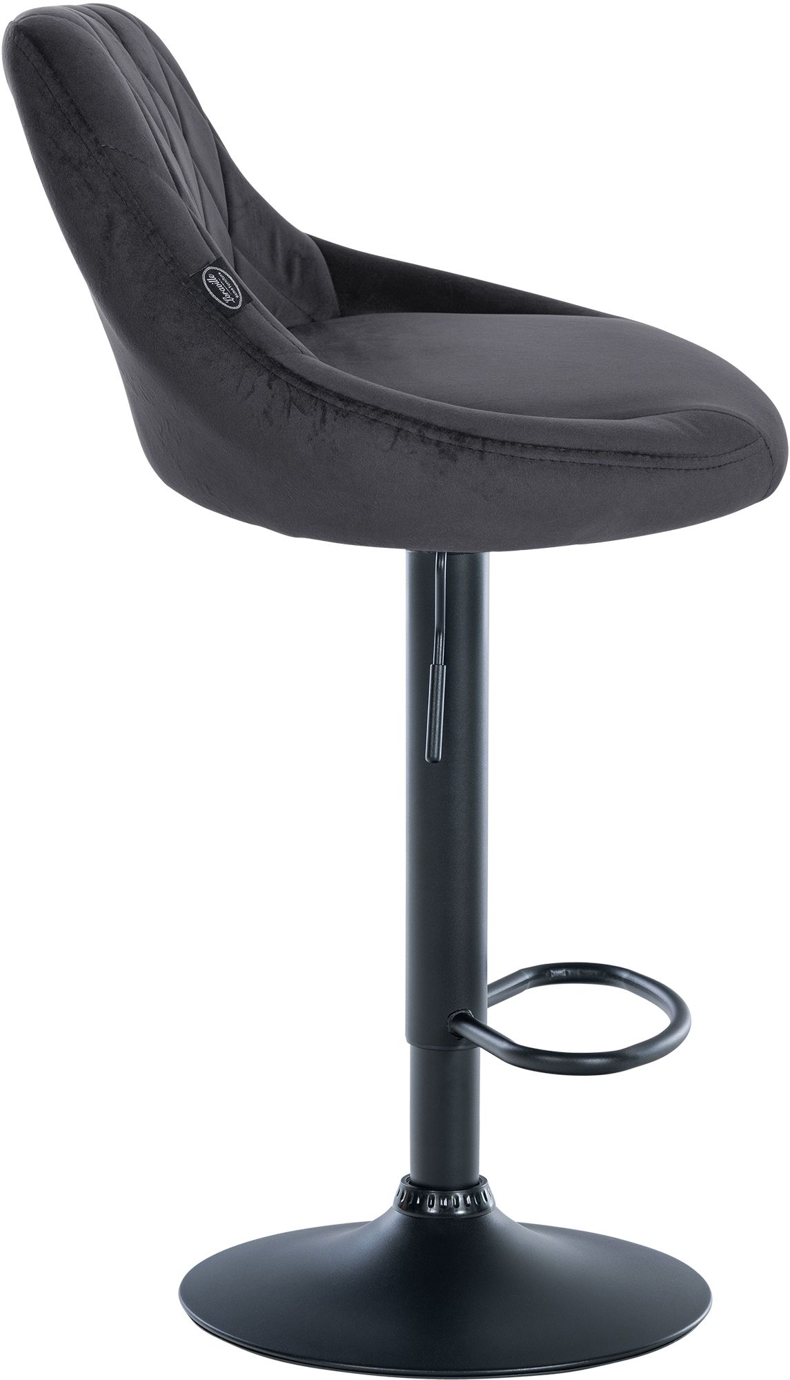 Barhocker Lazio Samt schwarz, dunkelgrau