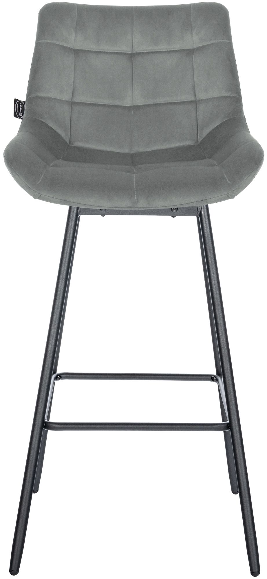 4er Set Barhocker Weston Schwenkbar Samt, grau