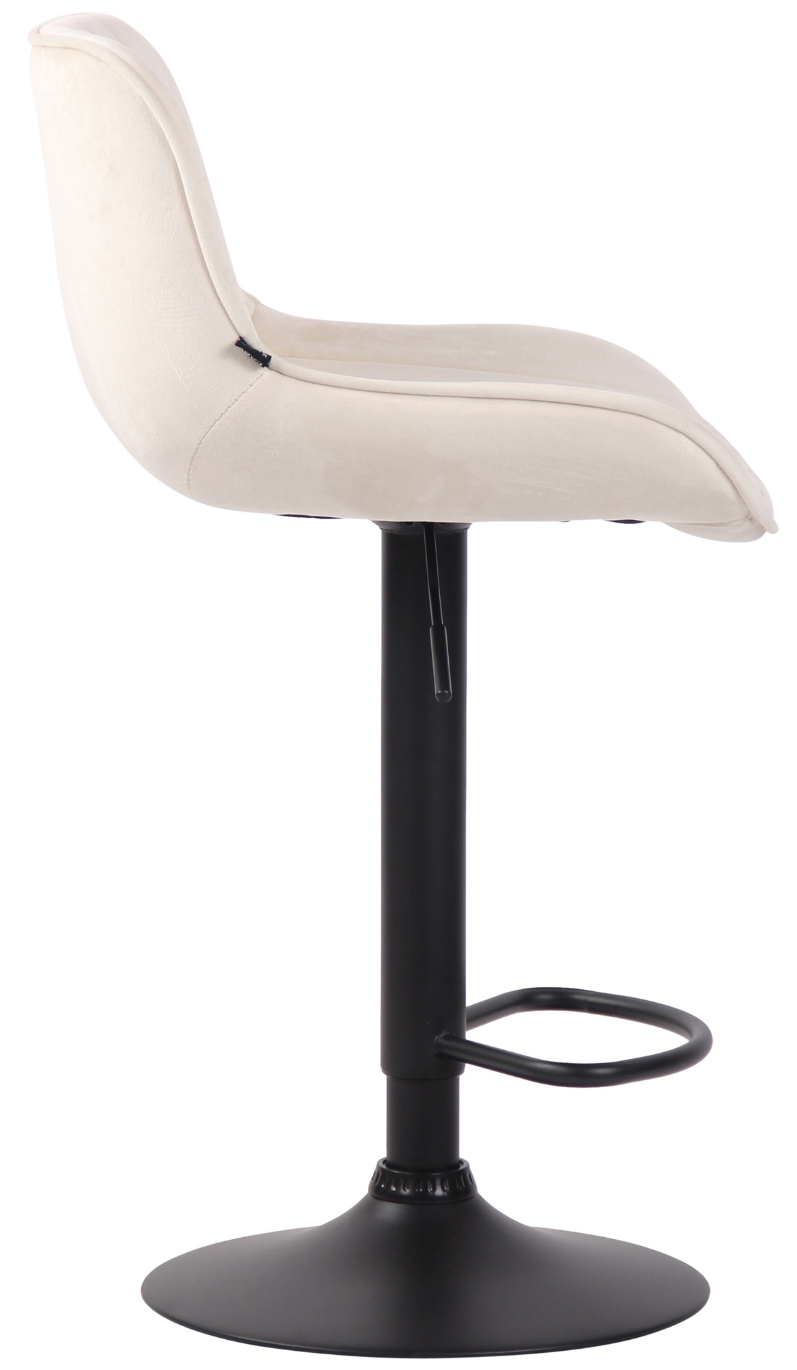Barhocker Lentini Samt schwarz, creme