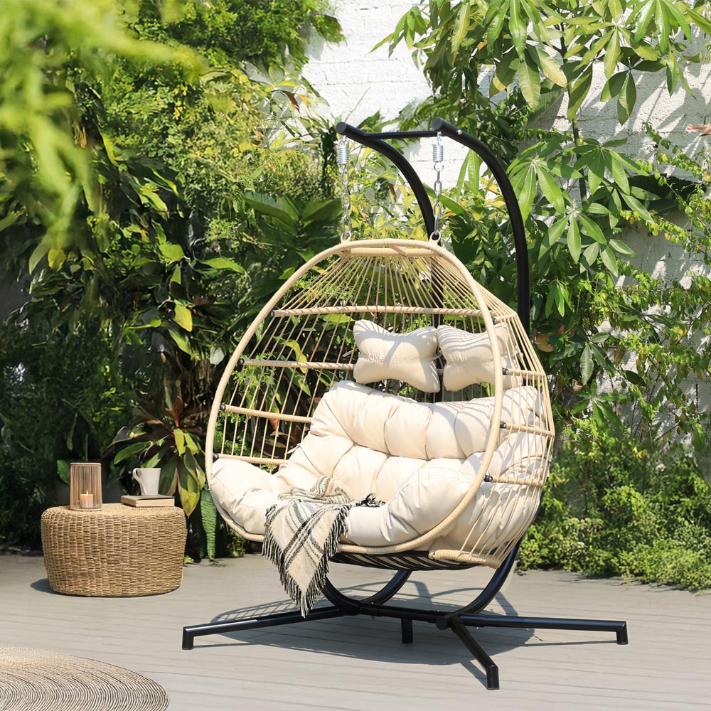 Hängesessel LOMA – 2 Sitzer Beige
