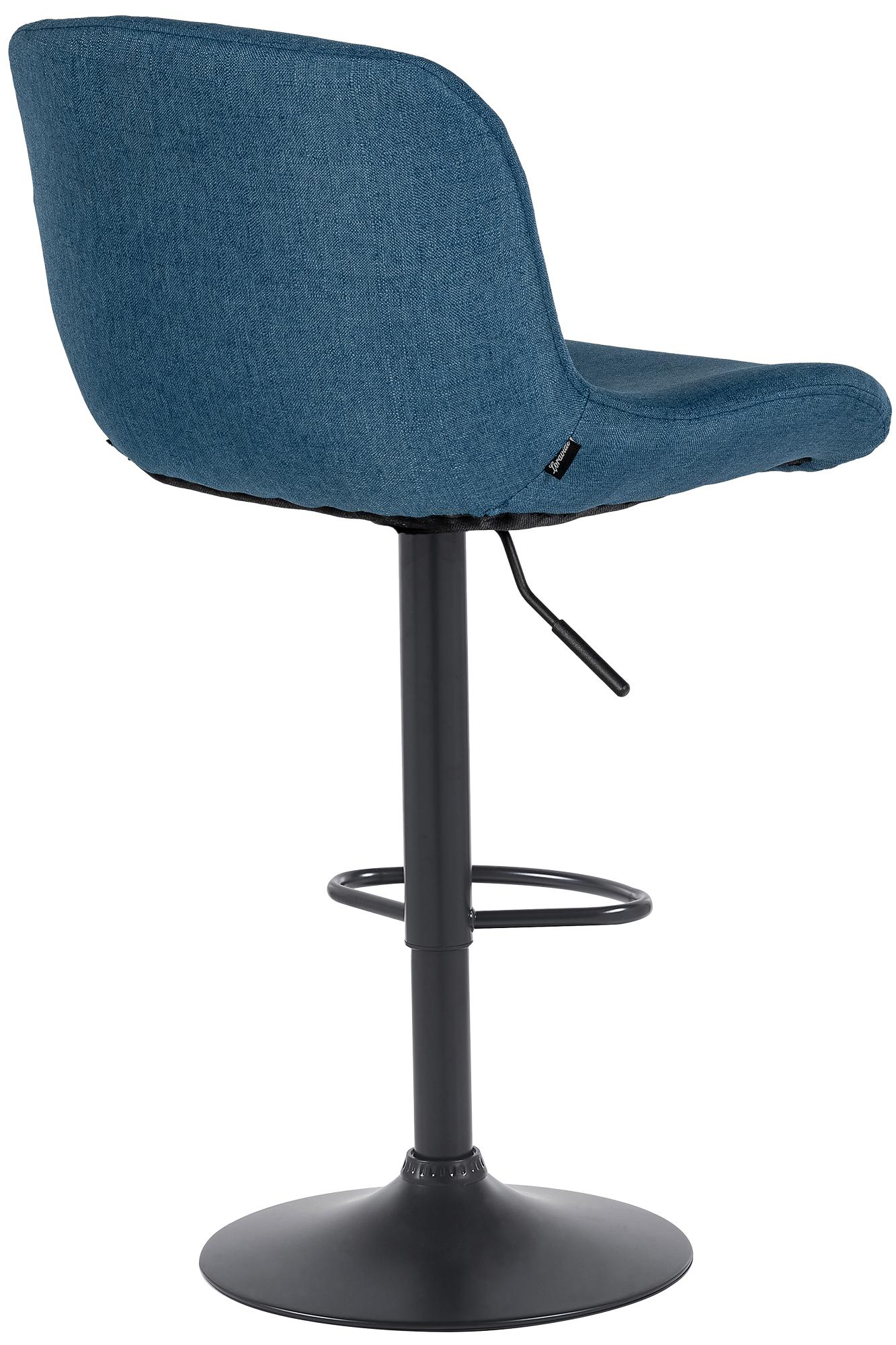 2er Set Barhocker Solon Schwarz Stoff, blau
