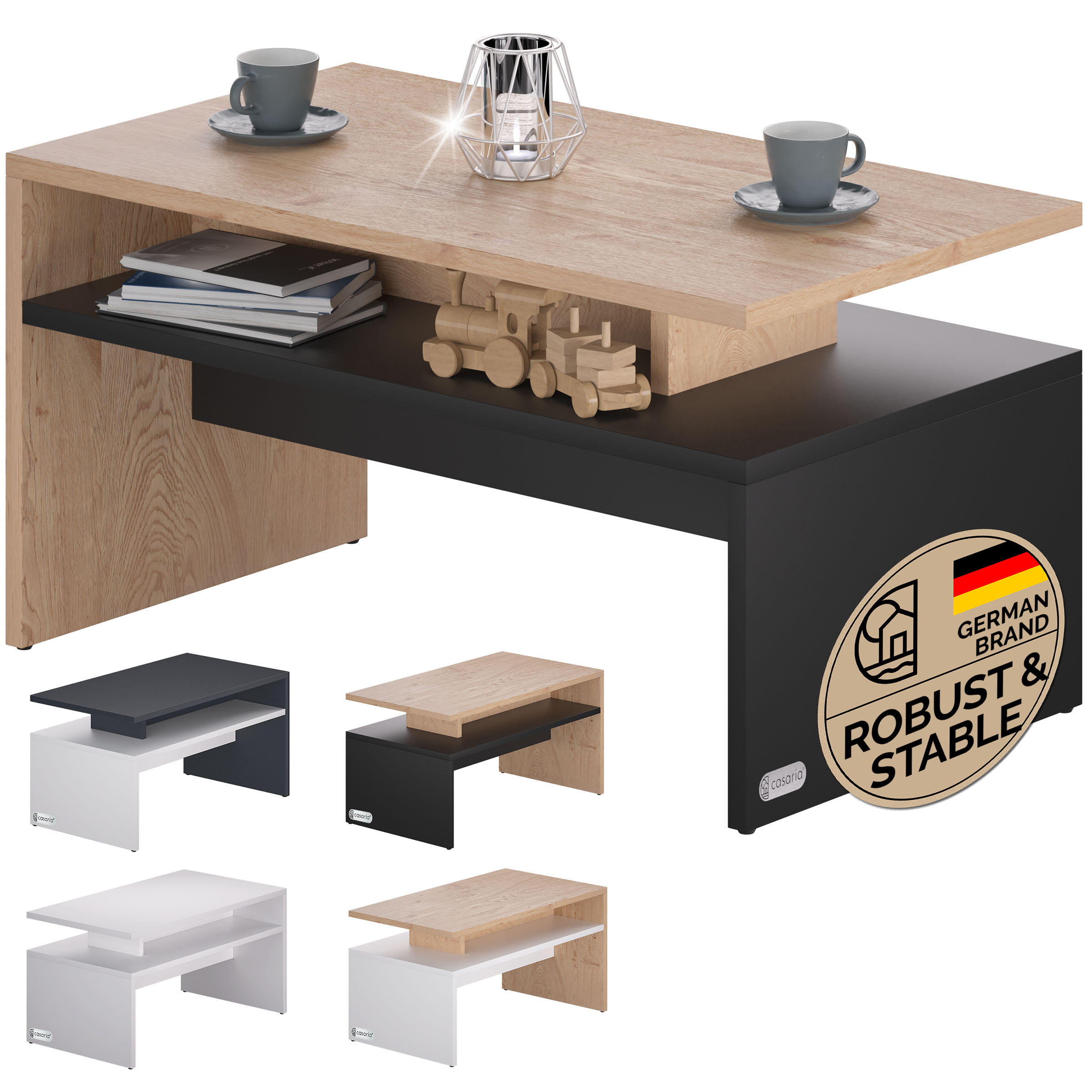 Couchtisch Sacramento Holz/Grau 95x55x50cm