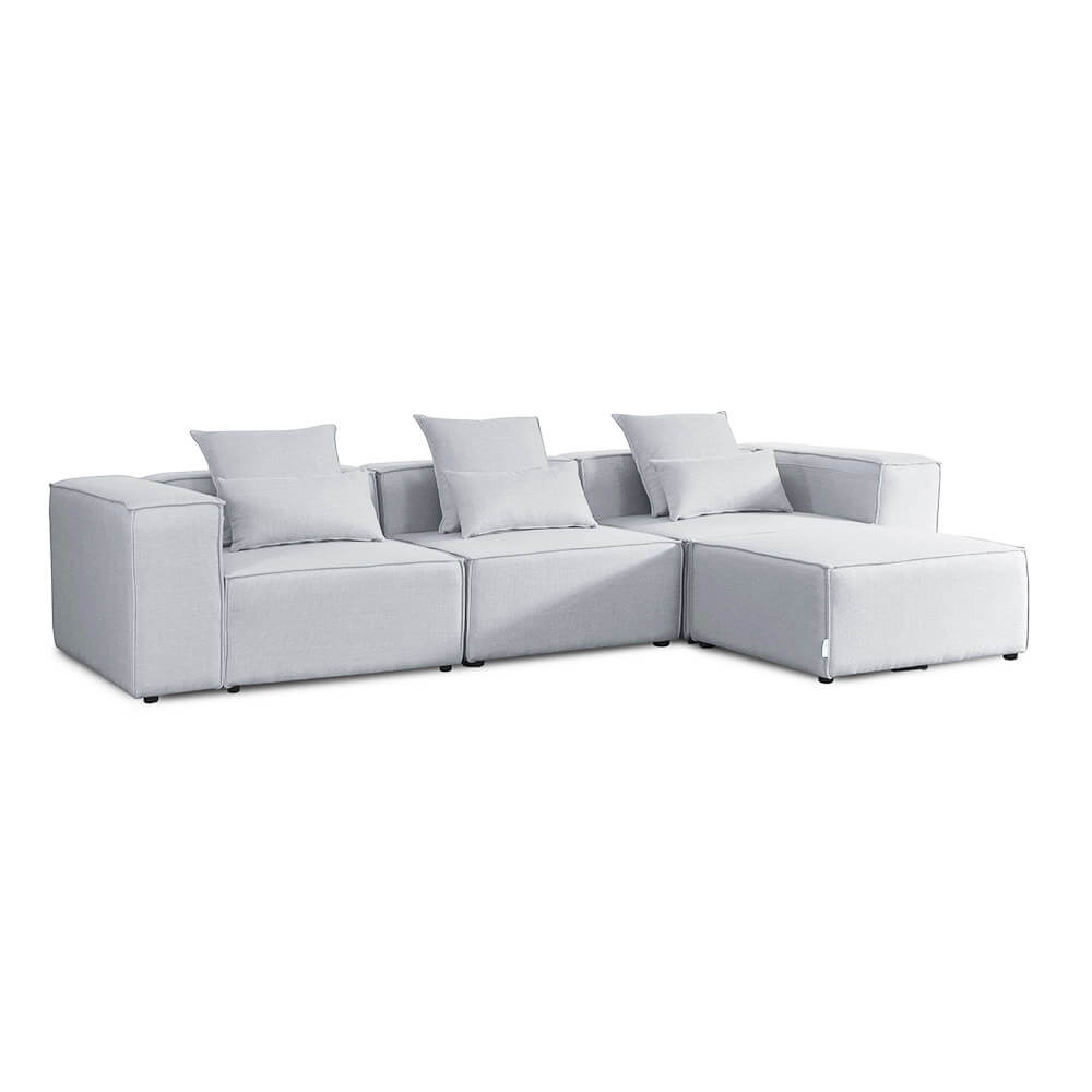 Modulares Sofa VERONA L - 327 x 207 cm Hellgrau