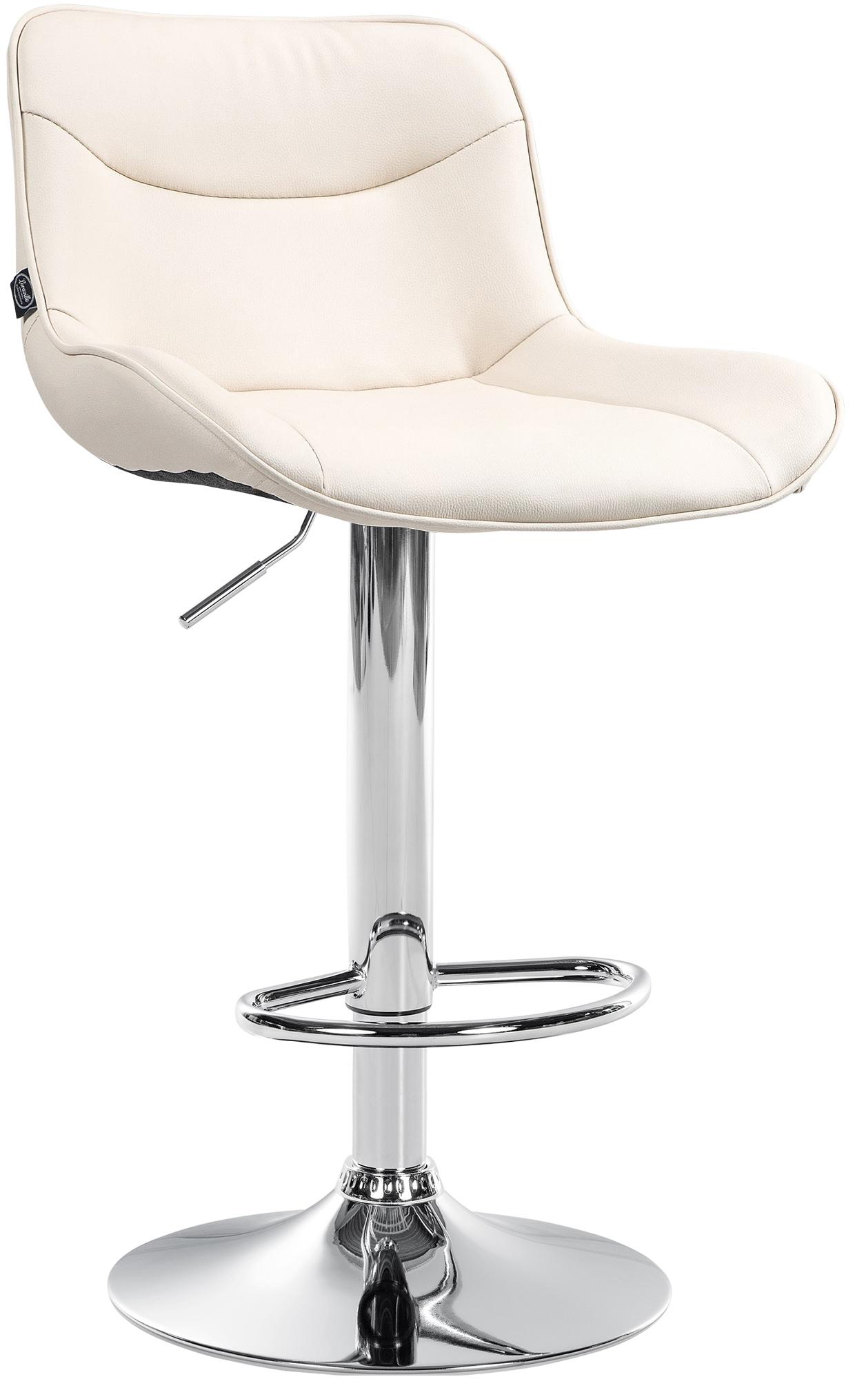 Barhocker Vonore Kunstleder chrom, creme