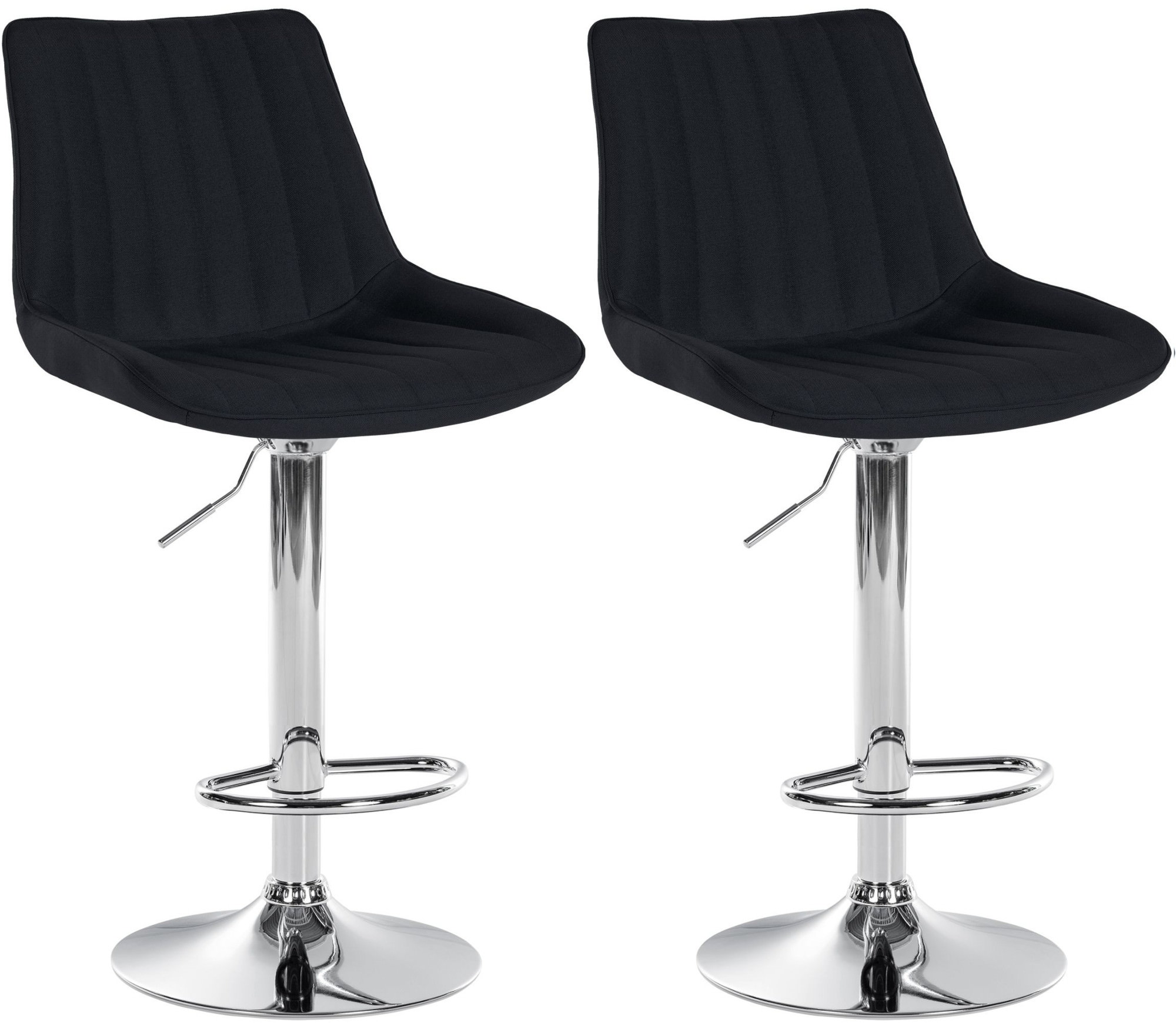 2er Set Barhocker Toni Stoff chrom, schwarz