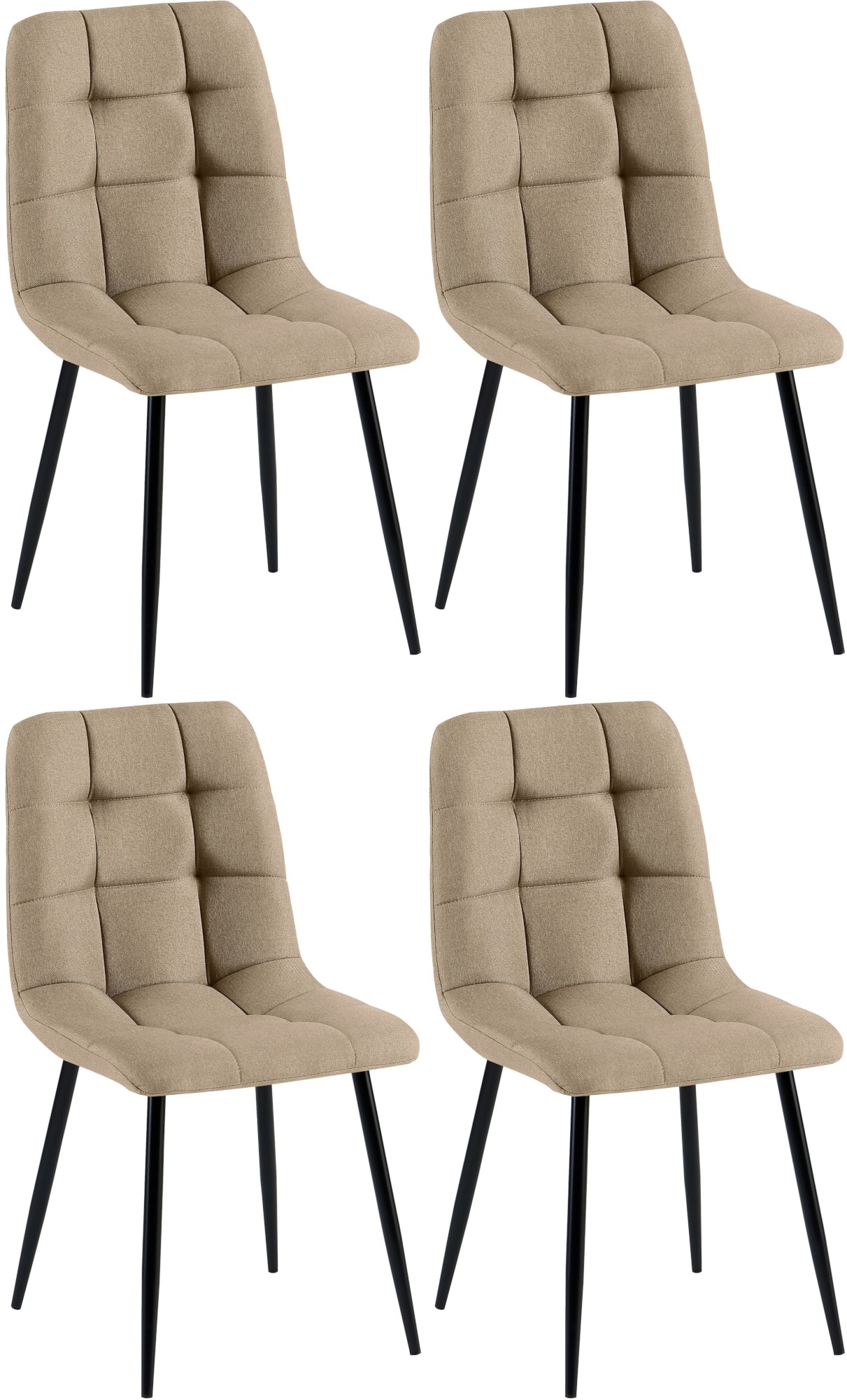 4er Set Esszimmerstuhl Tilde Stoff, taupe