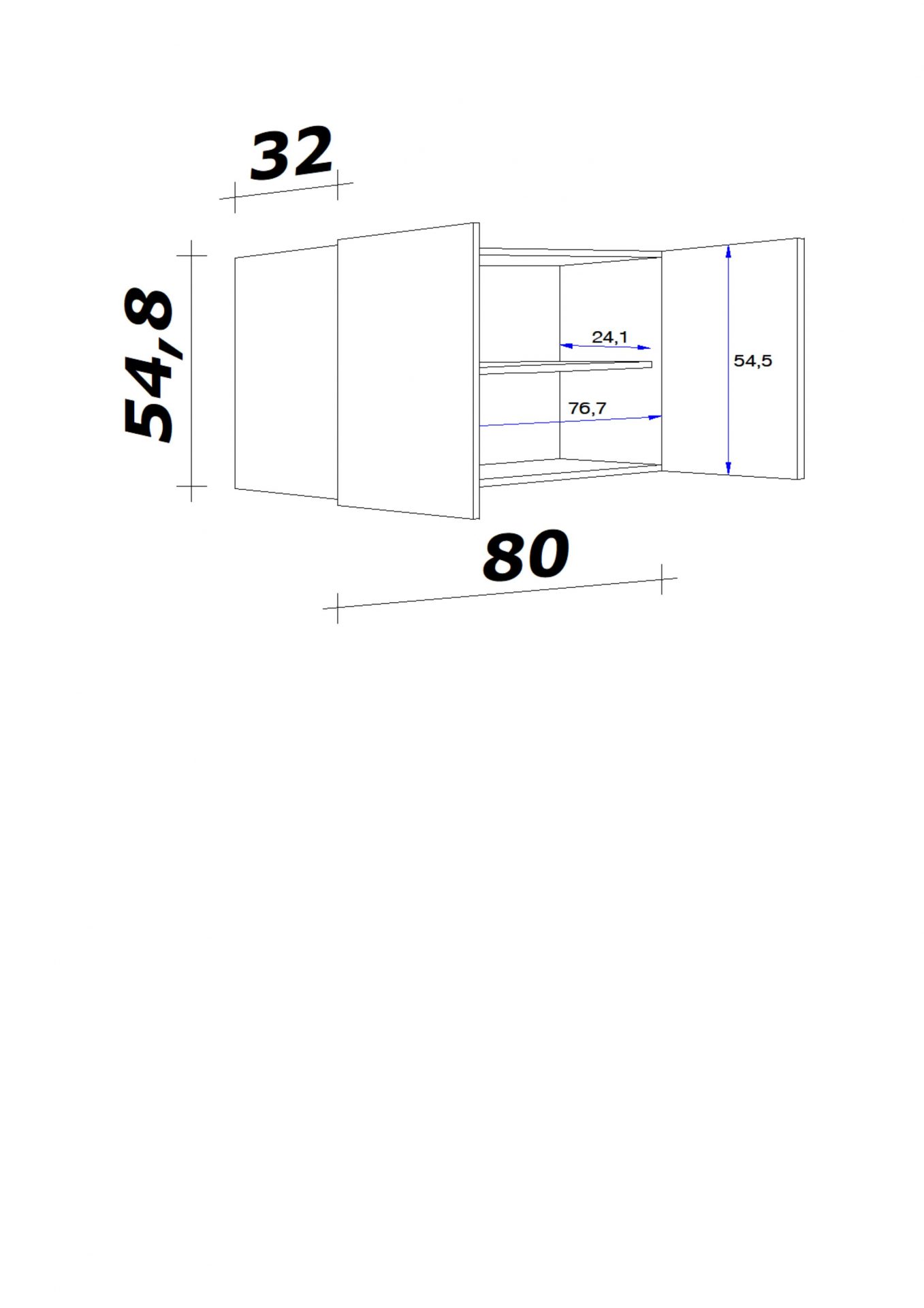 Hängeschrank SAMOA 80x55 cm