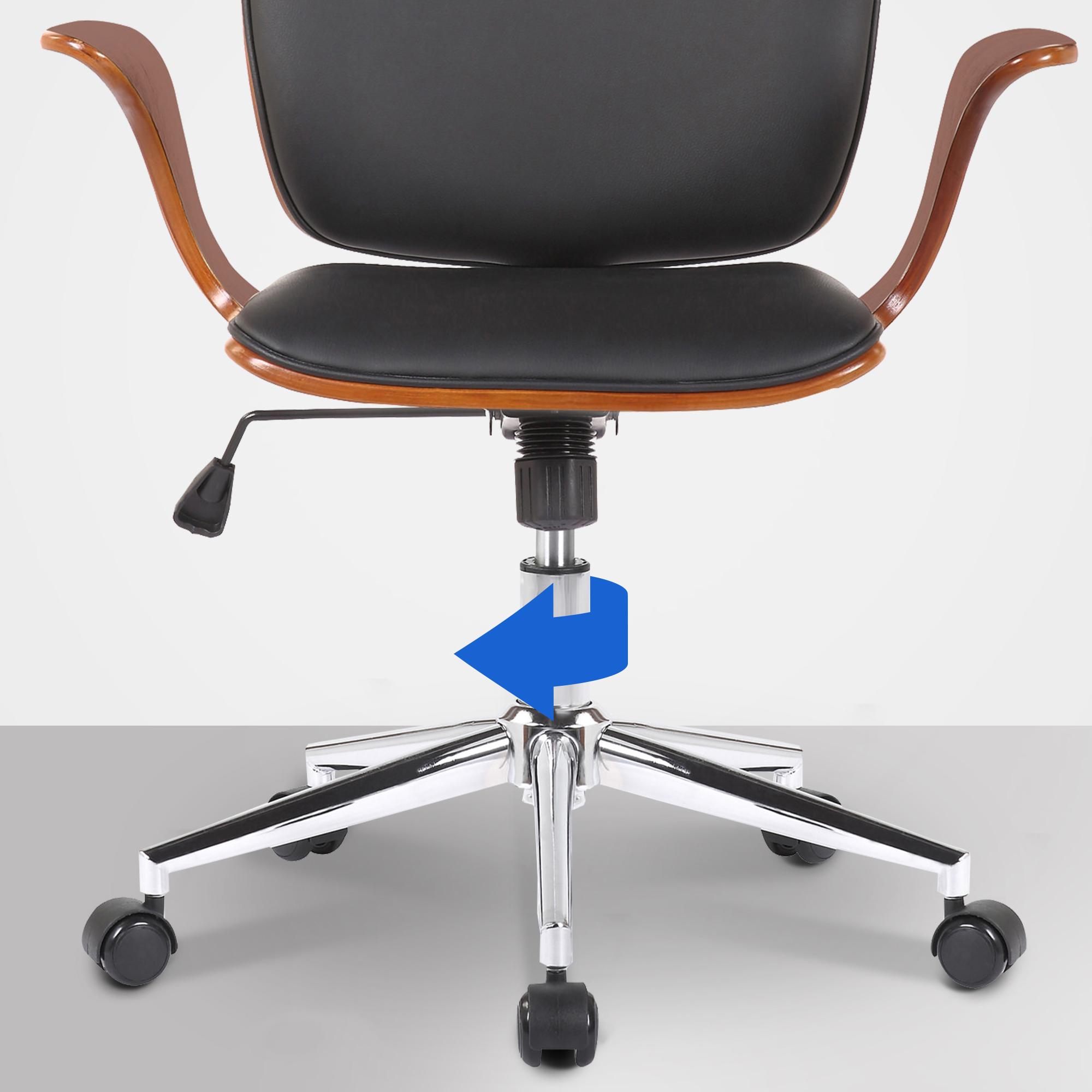 Bürostuhl Burbank Kunstleder, walnuss/schwarz