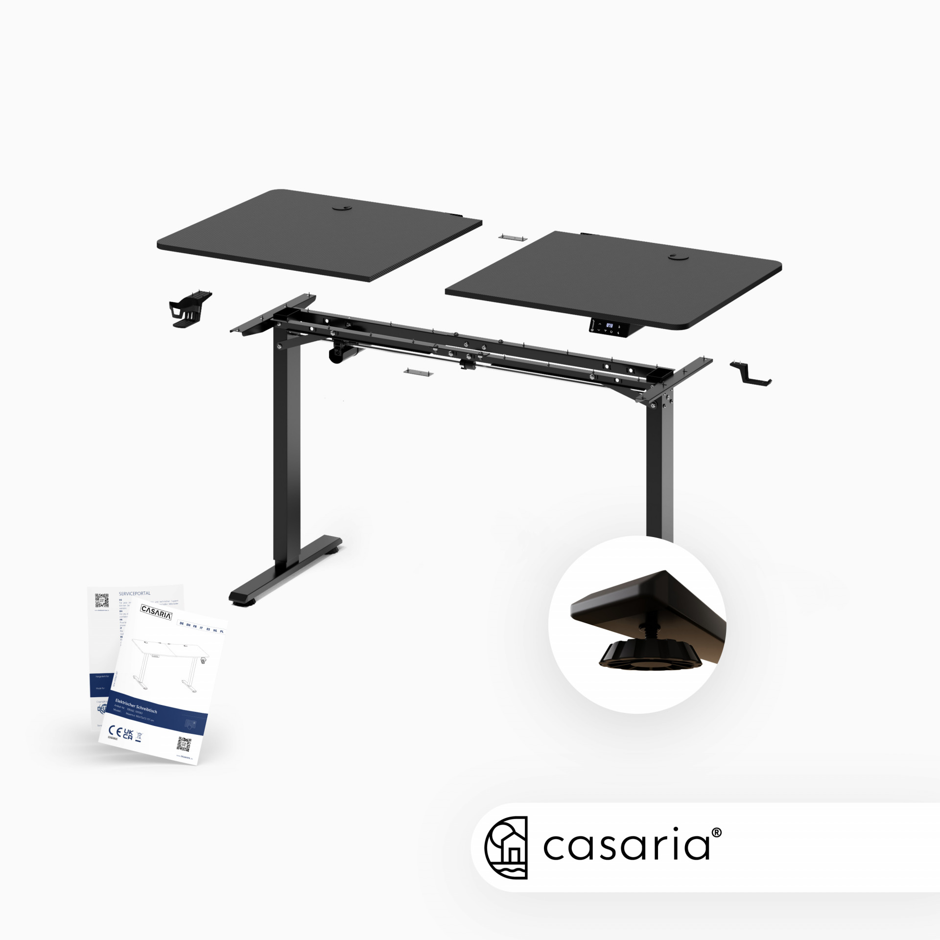Höhenverstellbarer Schreibtisch Schwarz 140x60x73-118cm
