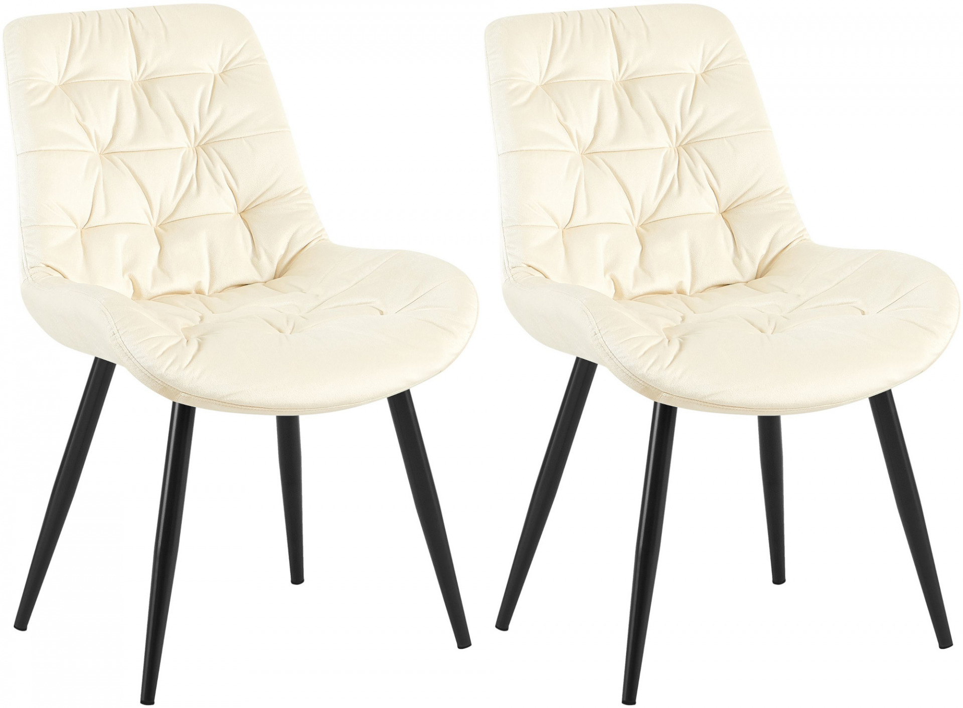 2er Set Esszimmerstuhl Rossford, creme