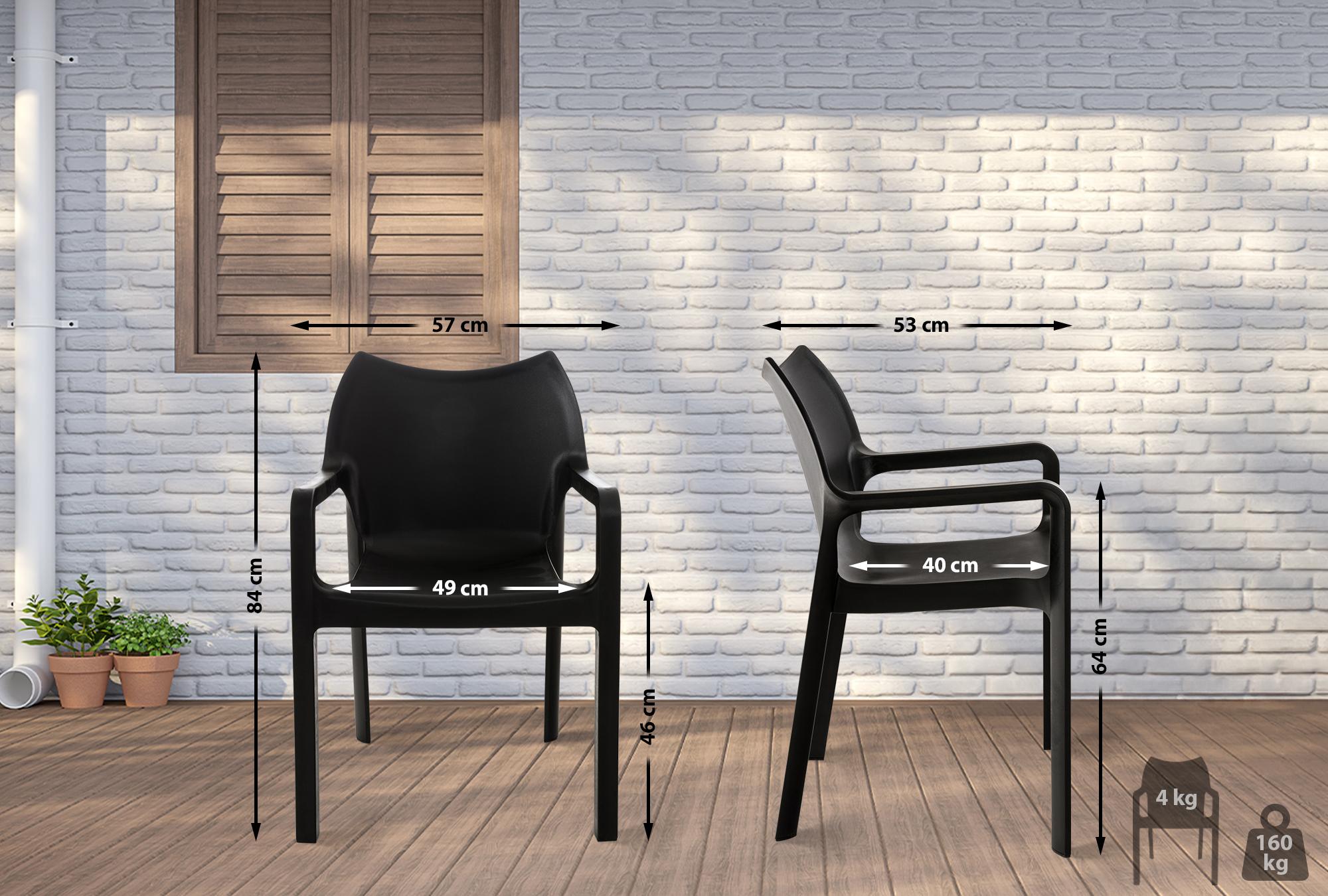 4er Set Stuhl Diva, schwarz