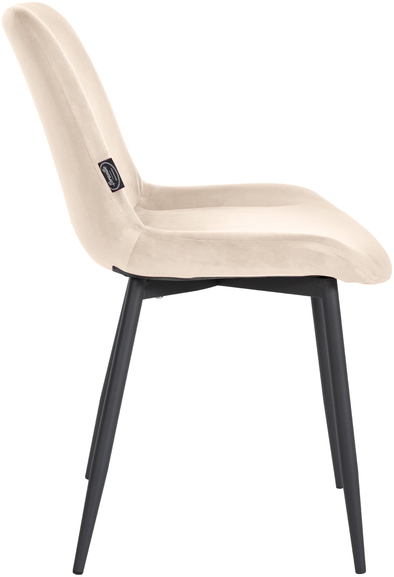 4er Set Esszimmerstühle Victoria Samt, creme