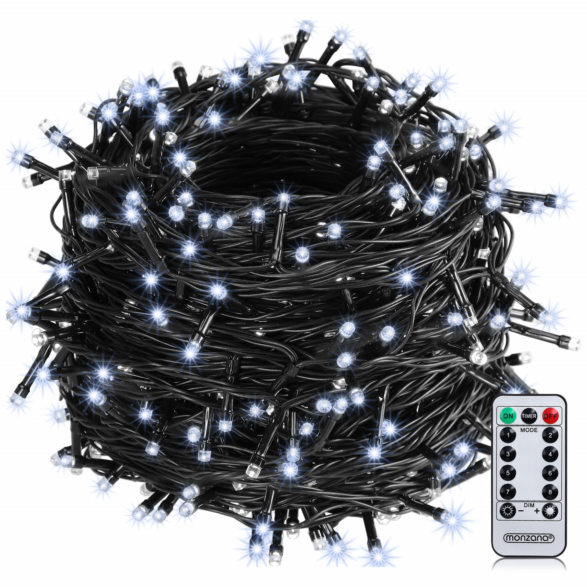 Lichterkette Weihnachten Kaltweiß 20m Fernbedienung