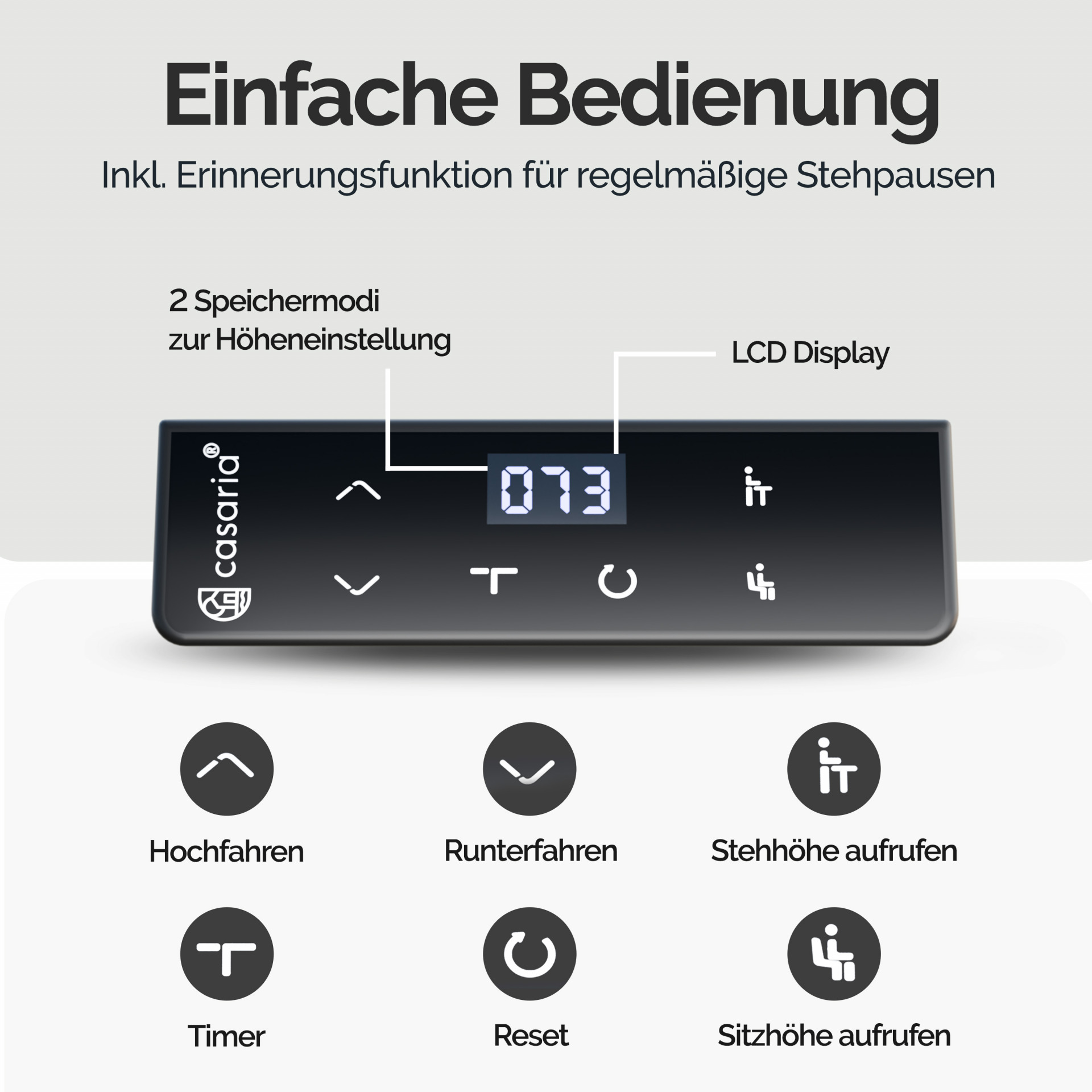 Höhenverstellbarer Schreibtisch Beige 140x60x73-118cm