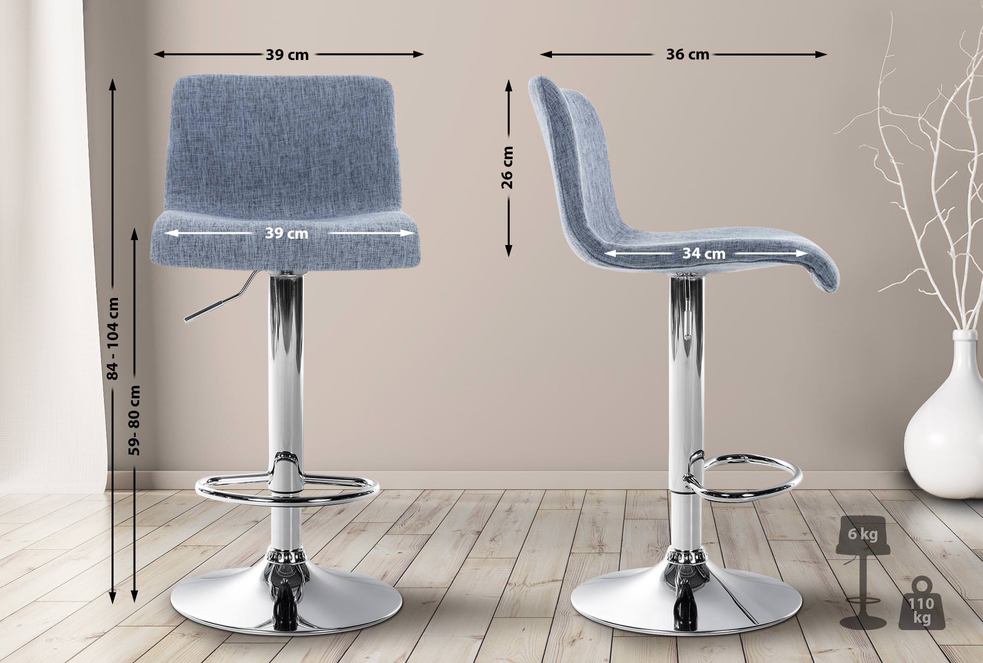 Barhocker Hoover Stoff C, blau
