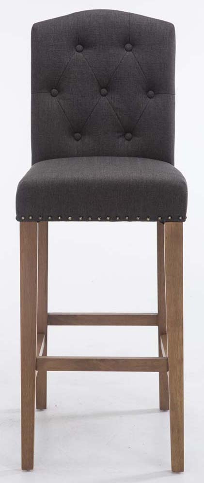 2er Set Barhocker Louise Stoff antik-hell, dunkelgrau