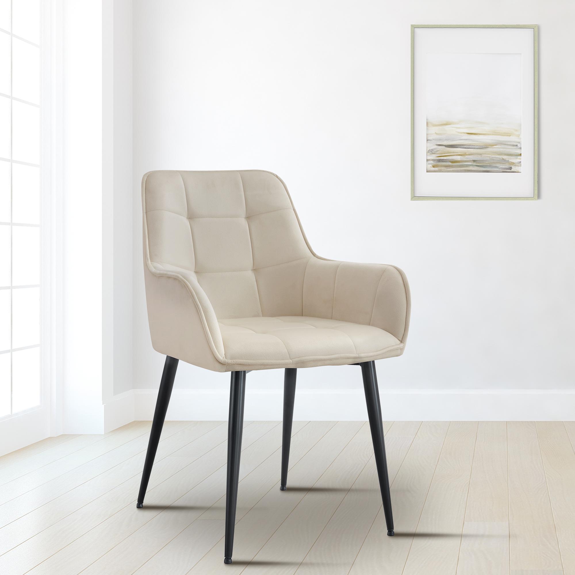 Esszimmerstuhl Ferndale Samt, creme