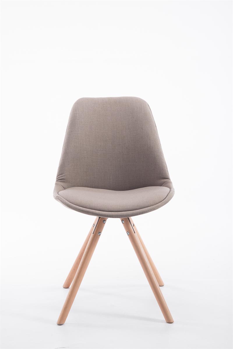Besucherstuhl Toulouse Stoff Natura Rund, taupe