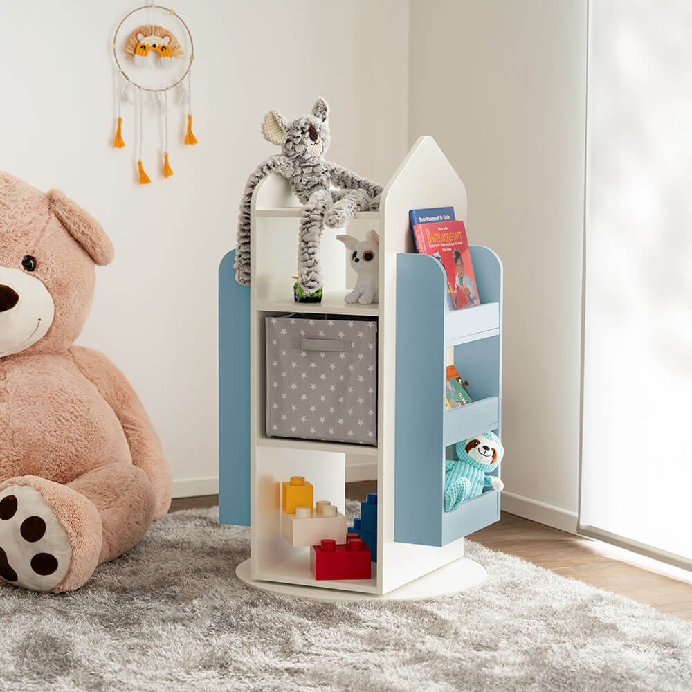 Kinderregal drehbar JUNA - 60 x 60 cm Blau