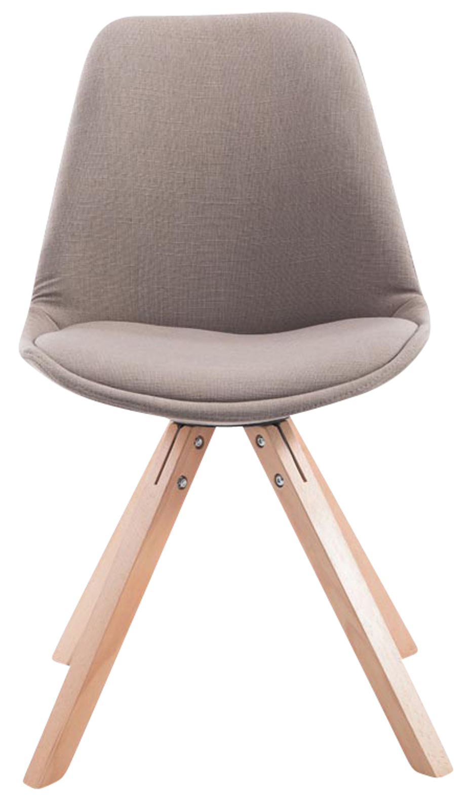 4er Set Besucherstuhl Toulouse Stoff Square Natura, taupe