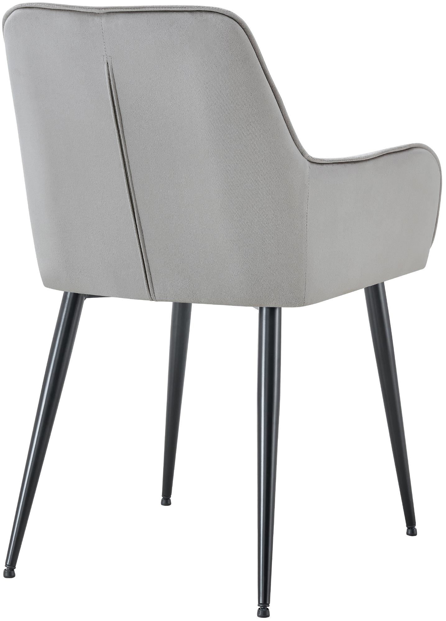 2er Set Esszimmerstuhl Ferndale Samt, hellgrau