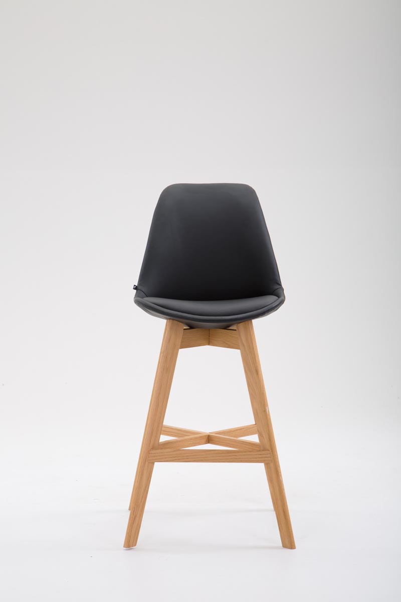 Barhocker Cannes Kunstleder Natura, schwarz