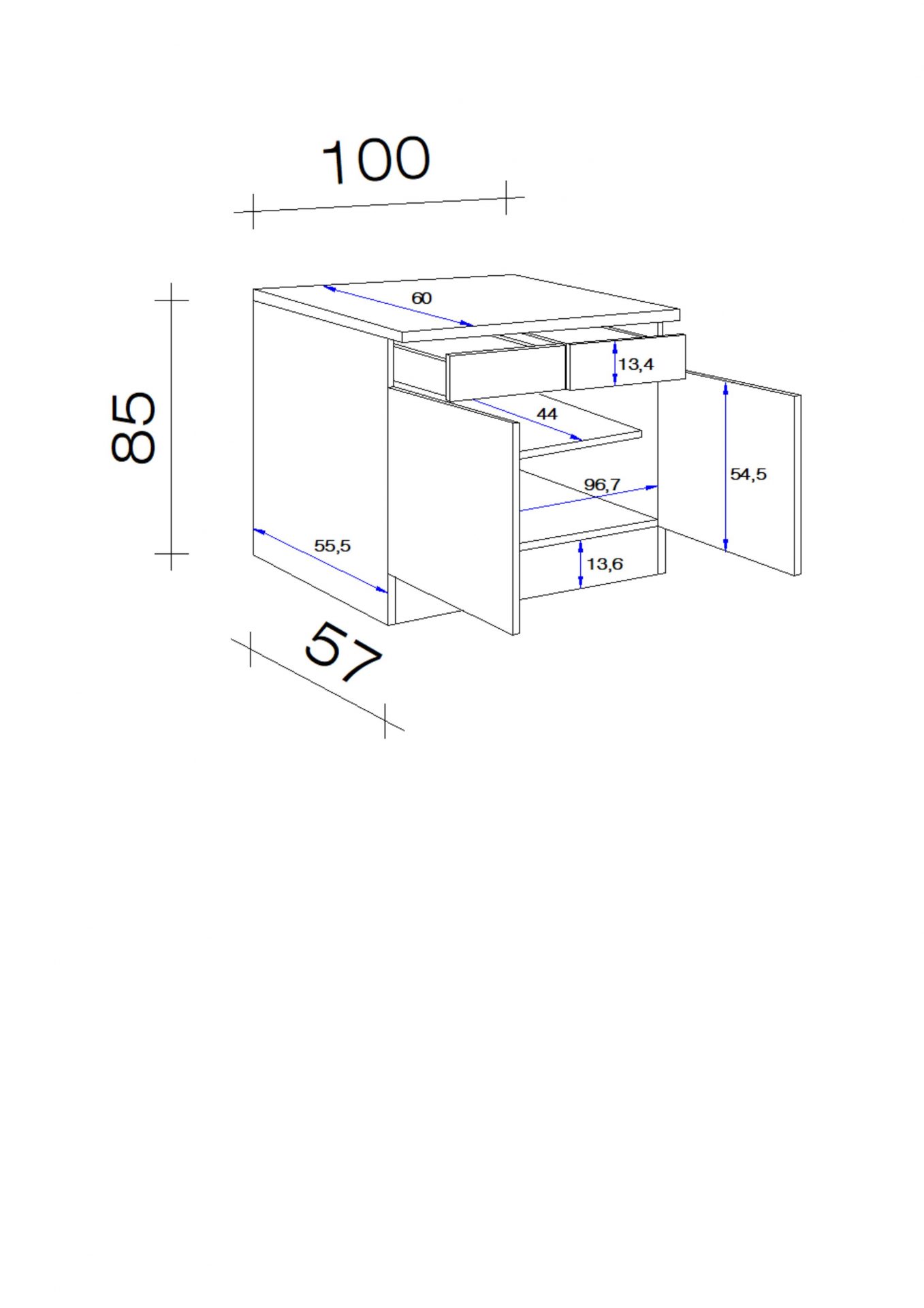 Unterschrank CARA 100x85 cm
