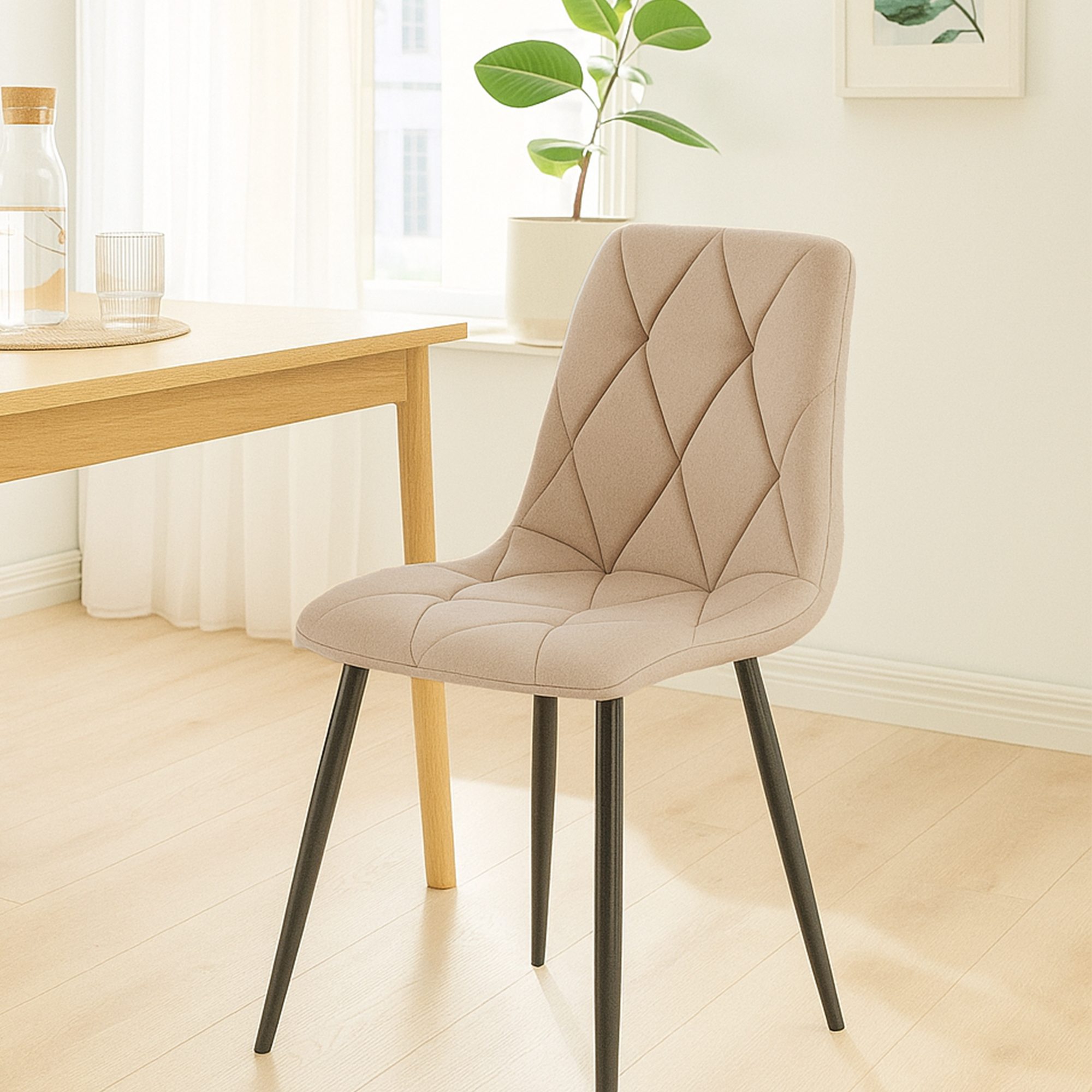 Esszimmerstuhl Clairton Stoff, taupe