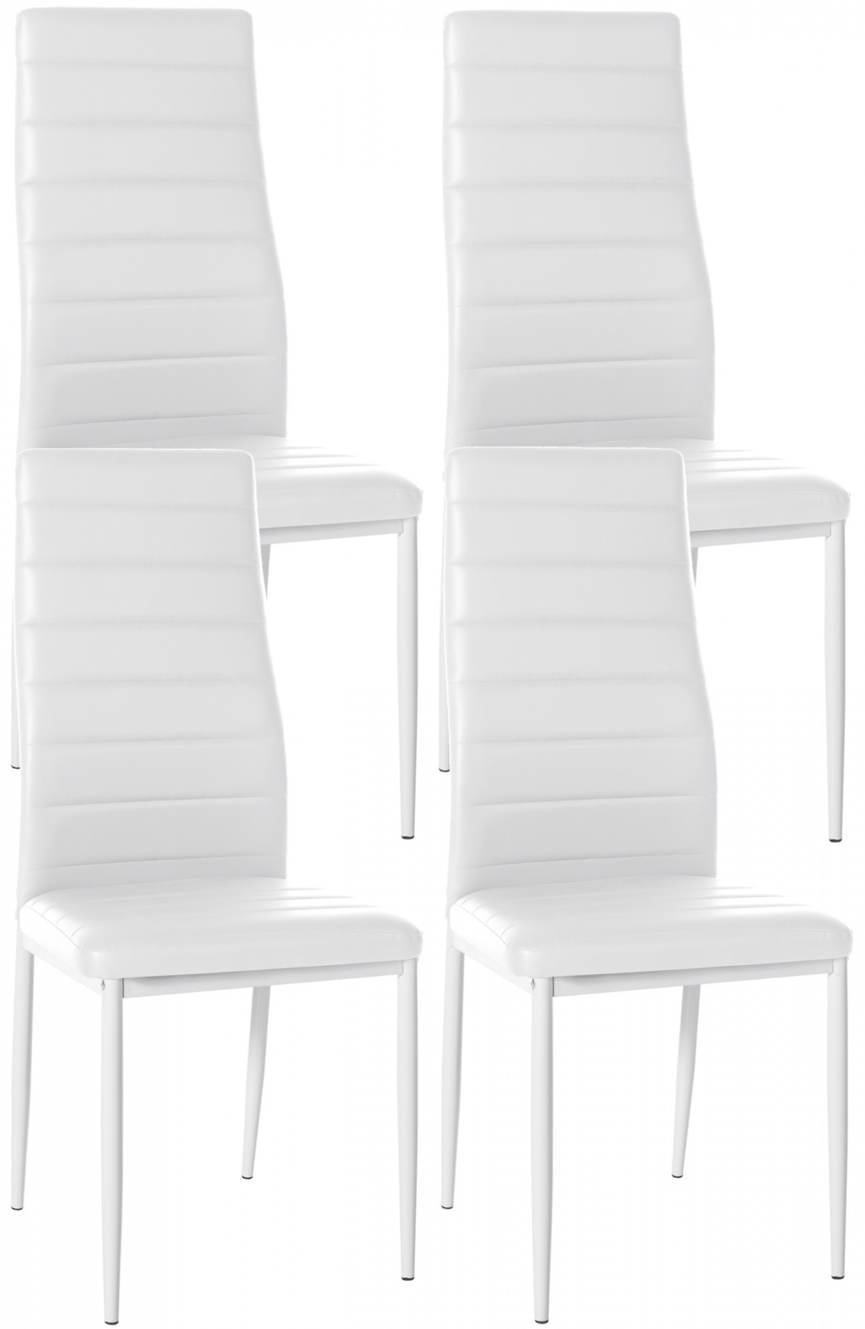 4er Set Esszimmerstühle Mayfair Kunstleder, weiß