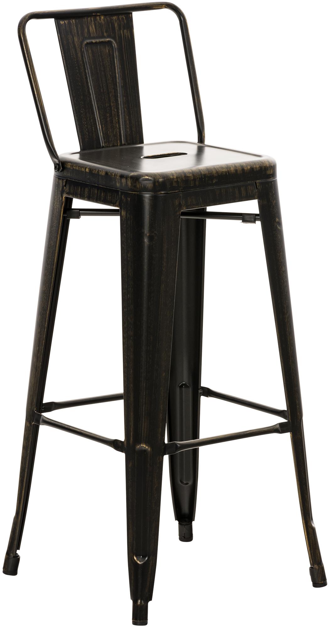 Barhocker Mason antik, schwarz-gold