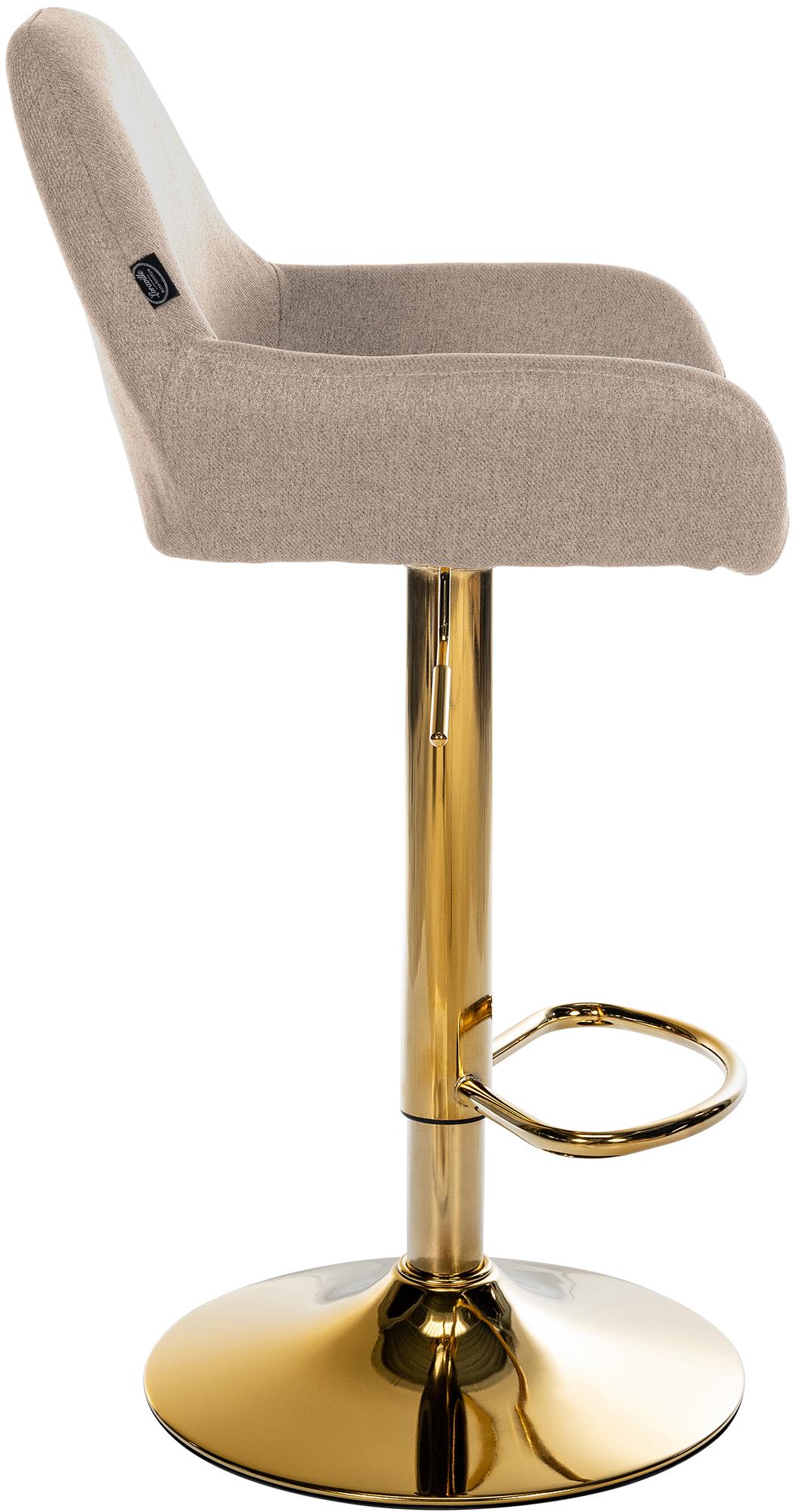 Barhocker Braga Gold Stoff, taupe