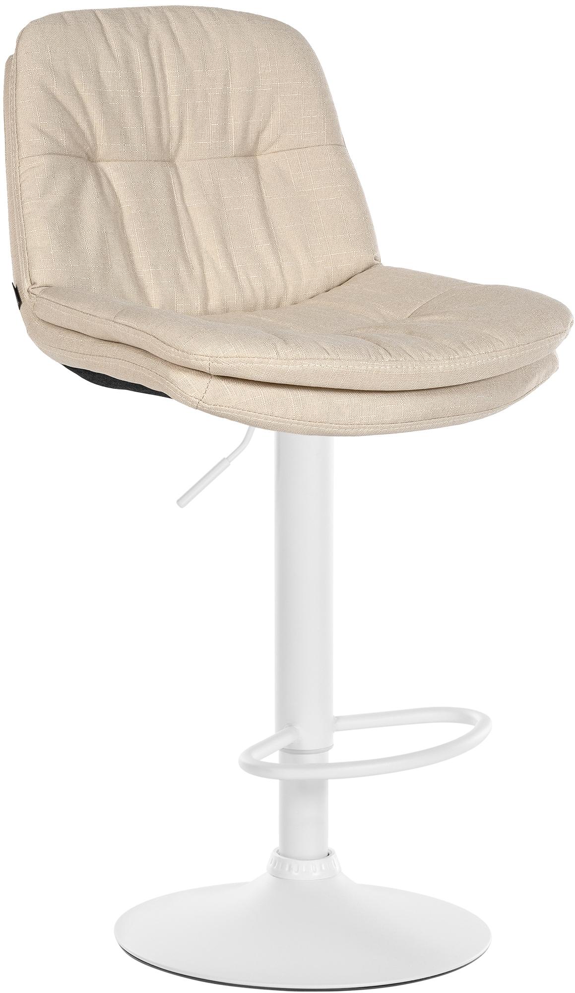 Barhocker Laurel Stoff weiß, creme