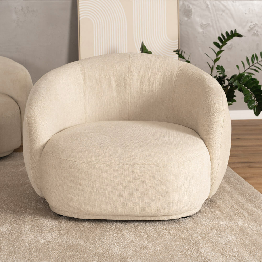 Sessel CASARA Webstoff Beige - 99 x 104 x 72 cm