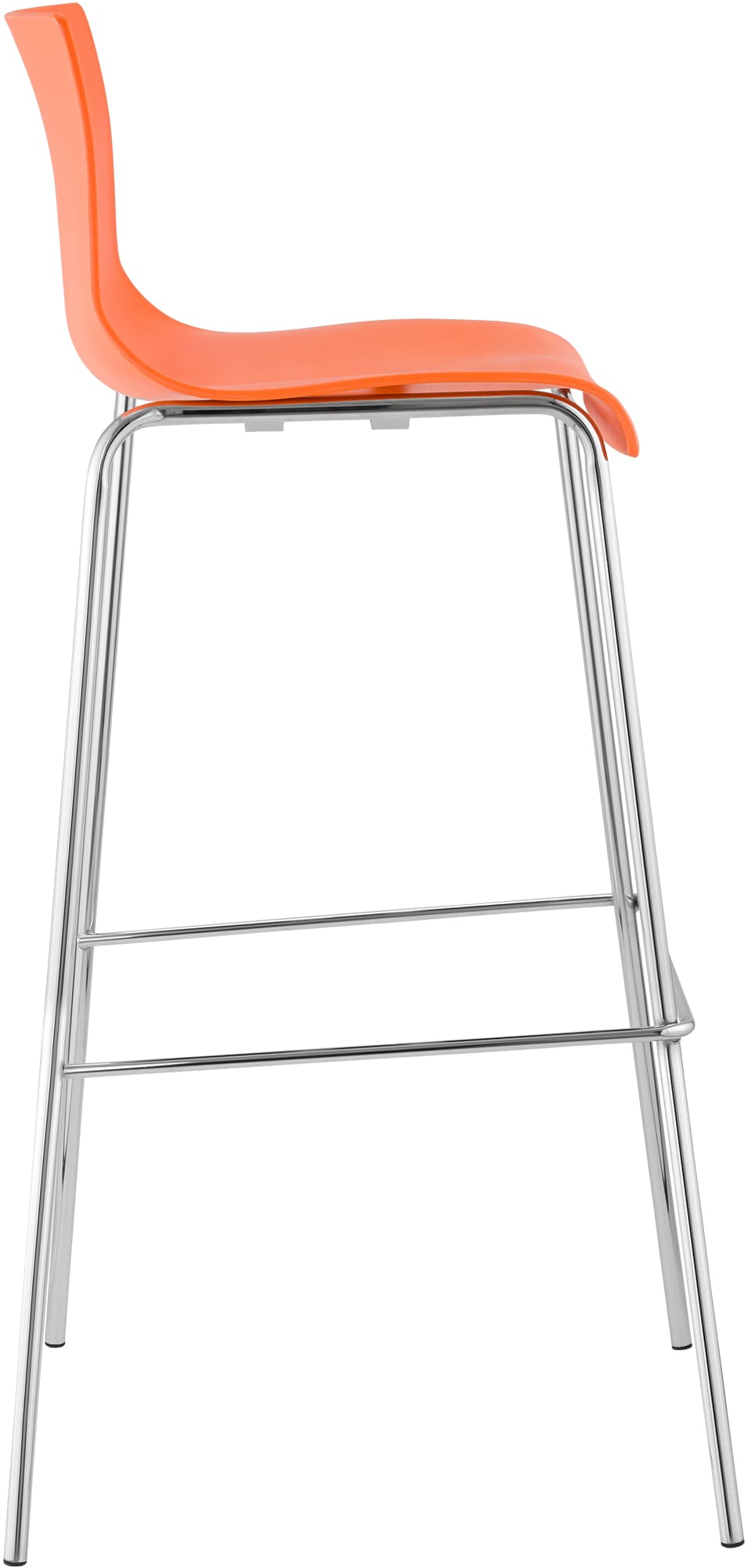 Barhocker Hoover Chrom 4-Fuß Gestell, orange