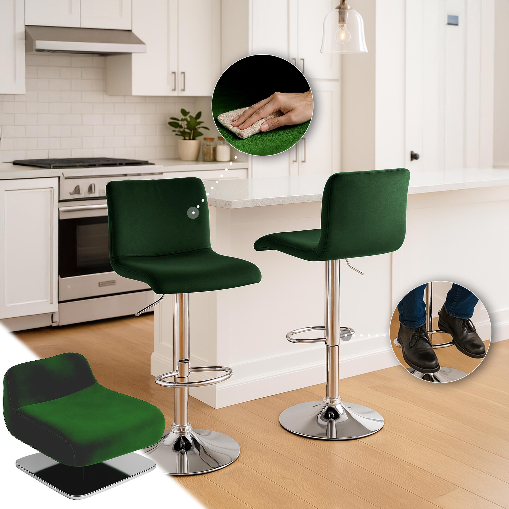 Barhocker Hoover Samt C, grün