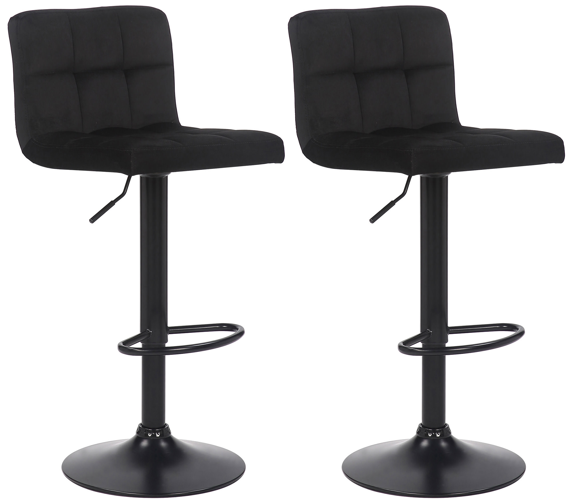 2er Set Barhocker Feni Samt, schwarz