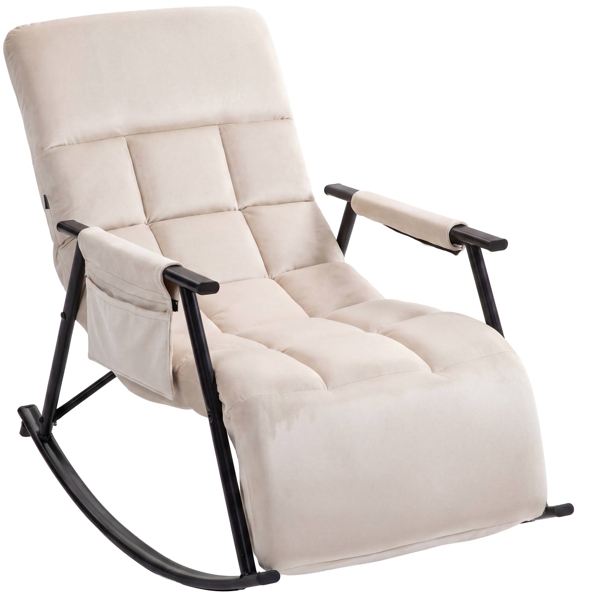 Schaukelstuhl Elara Samt, creme