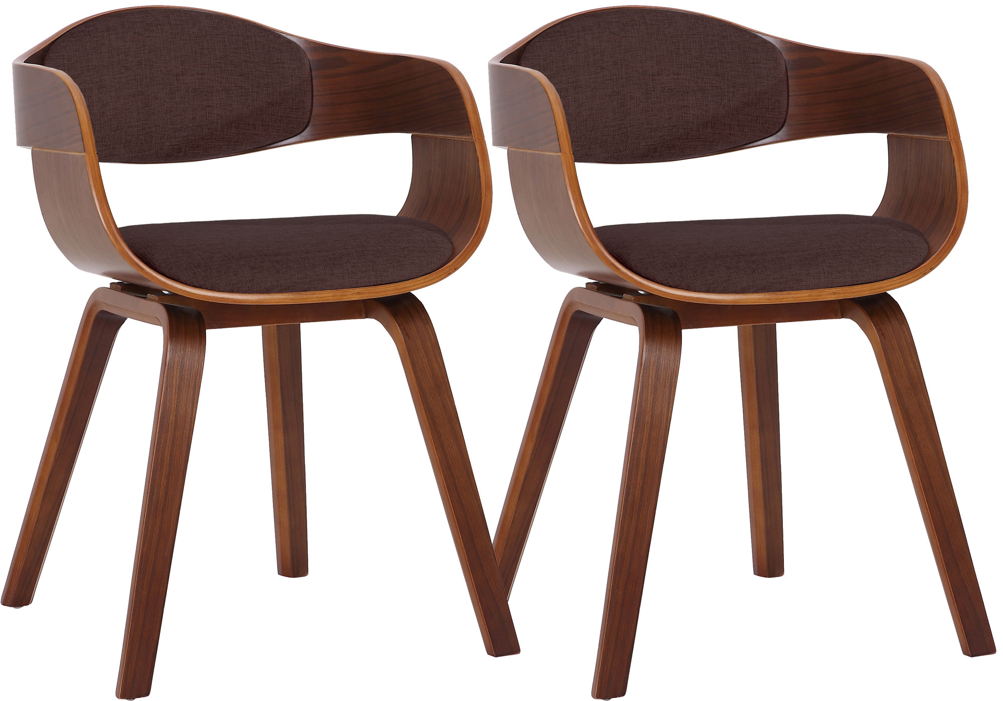 2er Set Stühle Kingston Stoff, walnuss/braun