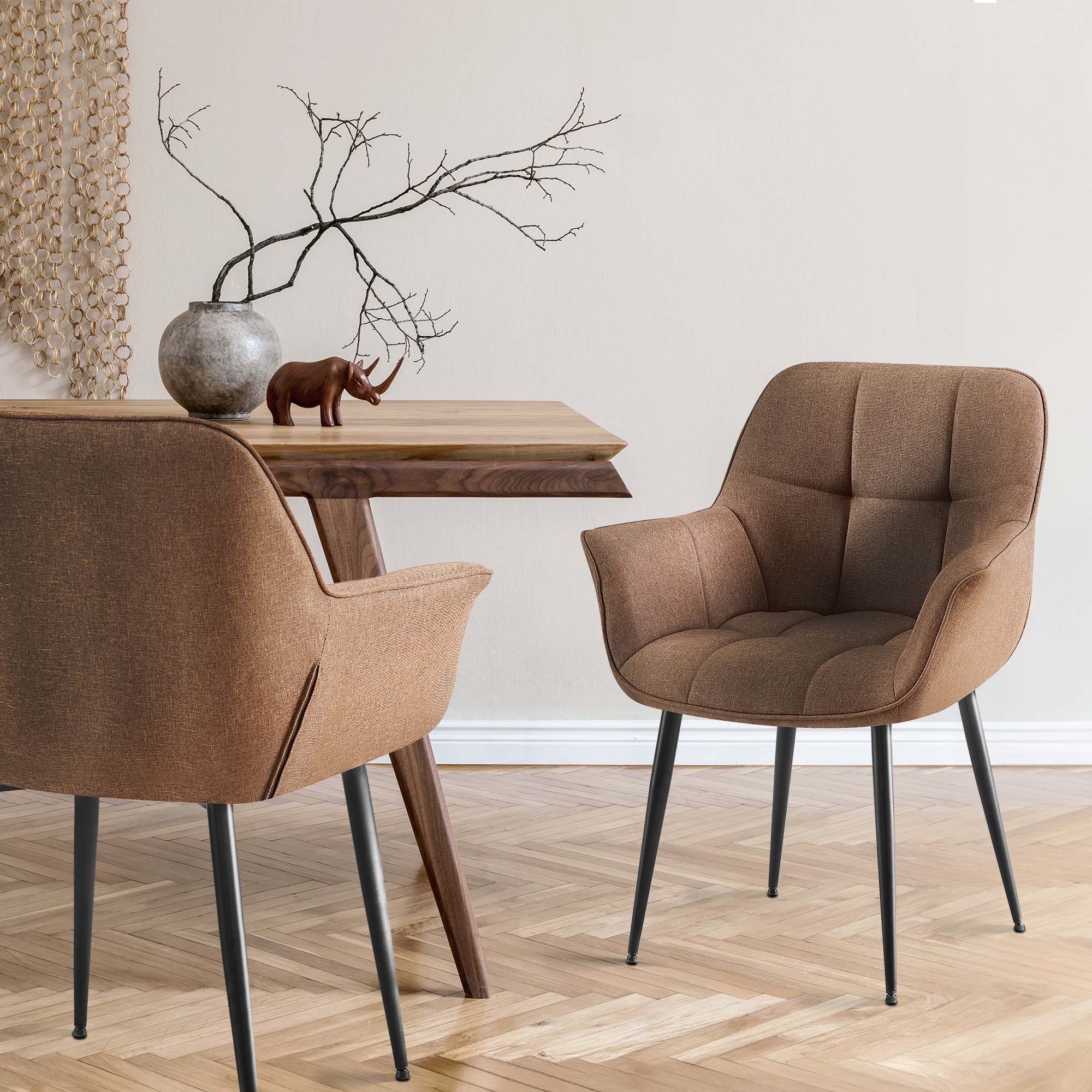 Esszimmerstuhl Roseville Stoff, taupe