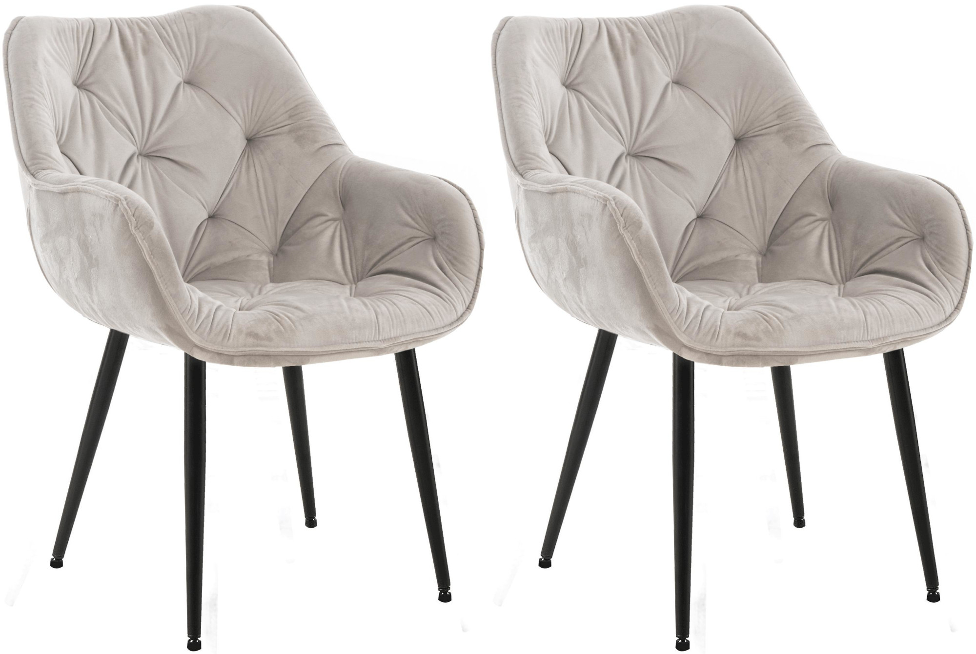 2er Set Stuhl Tanna Samt, grau