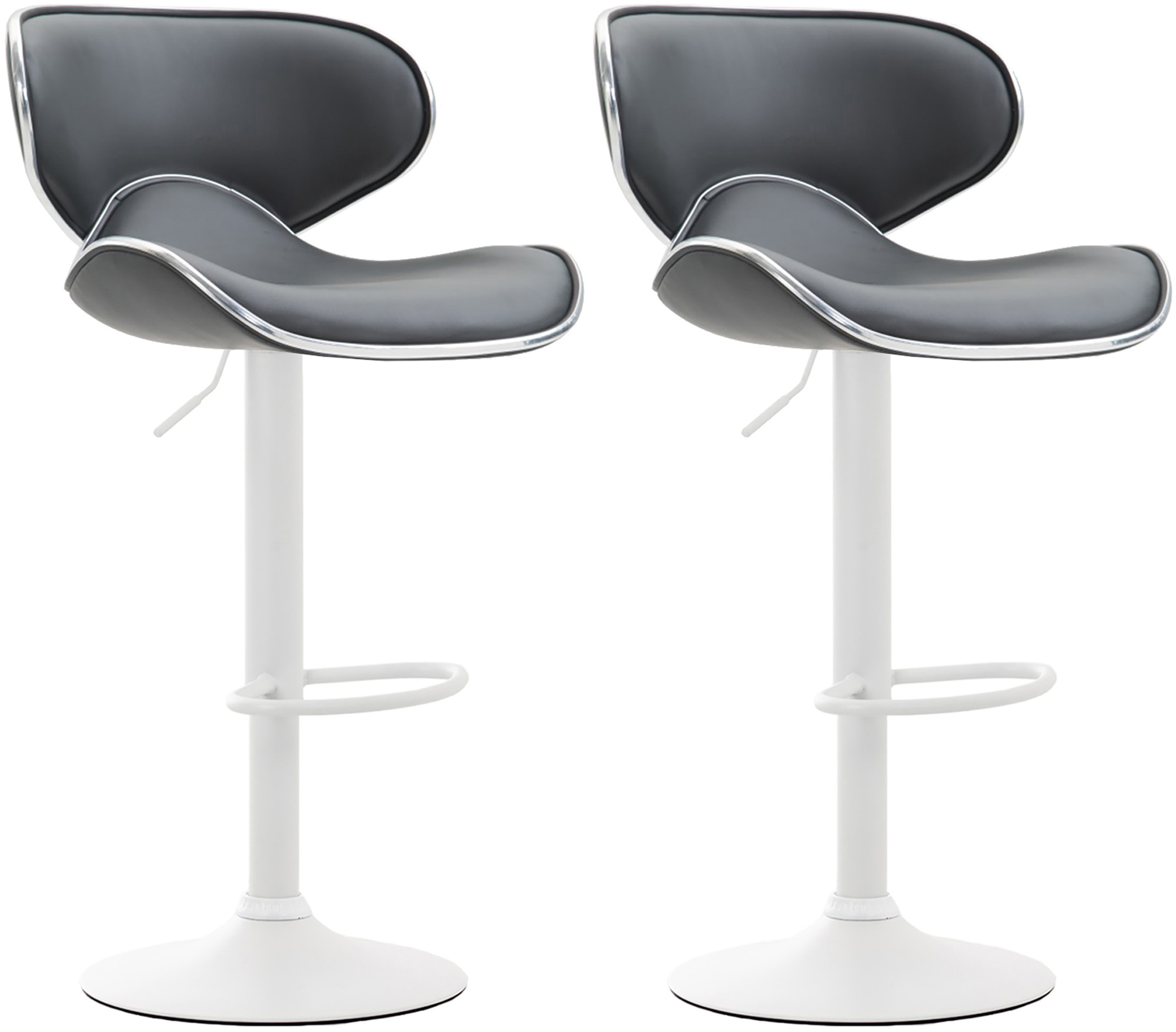 2er Set Barhocker Las Vegas V2 Kunstleder weiß, grau