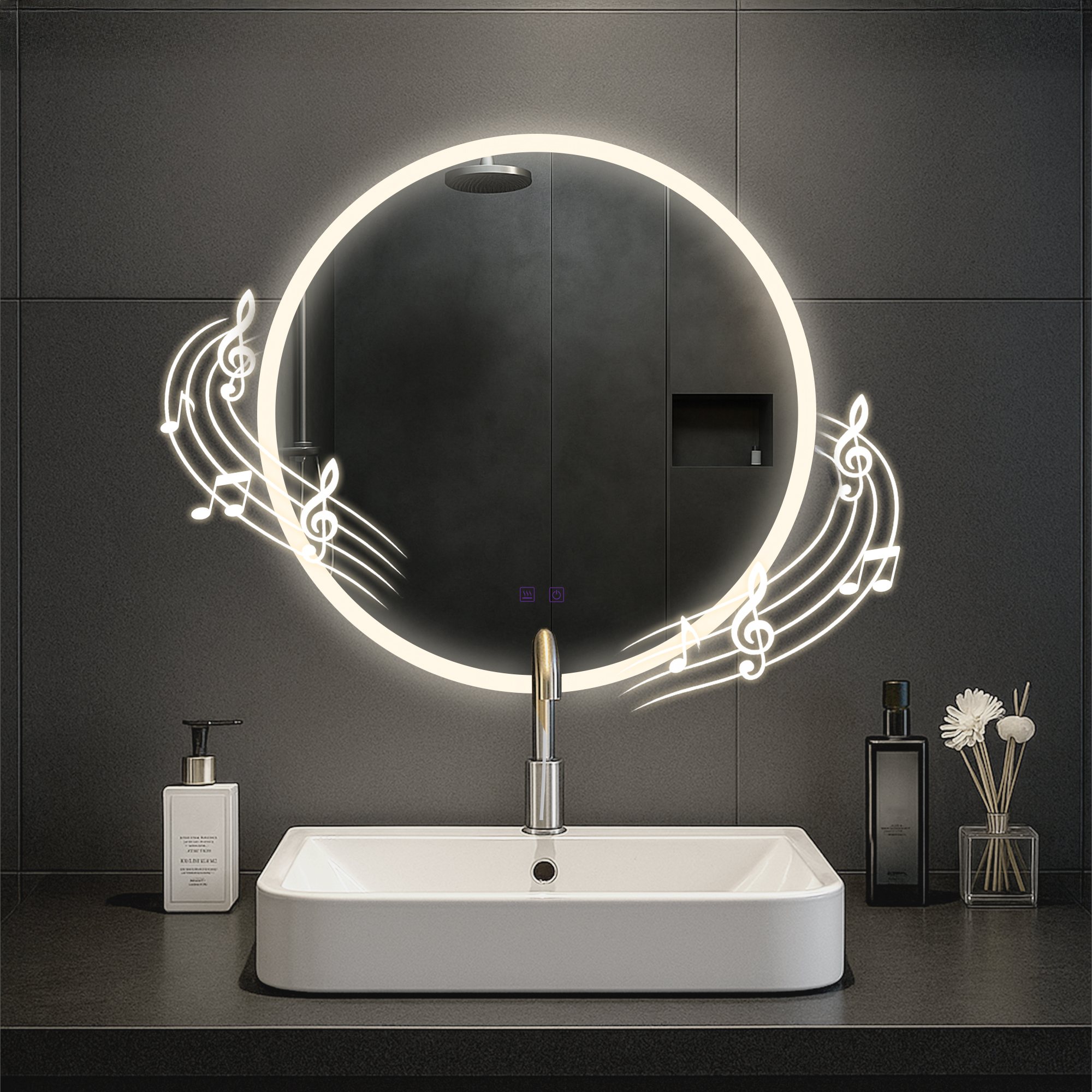 Badspiegel Laconia 60 mit Bluetooth, klarglas